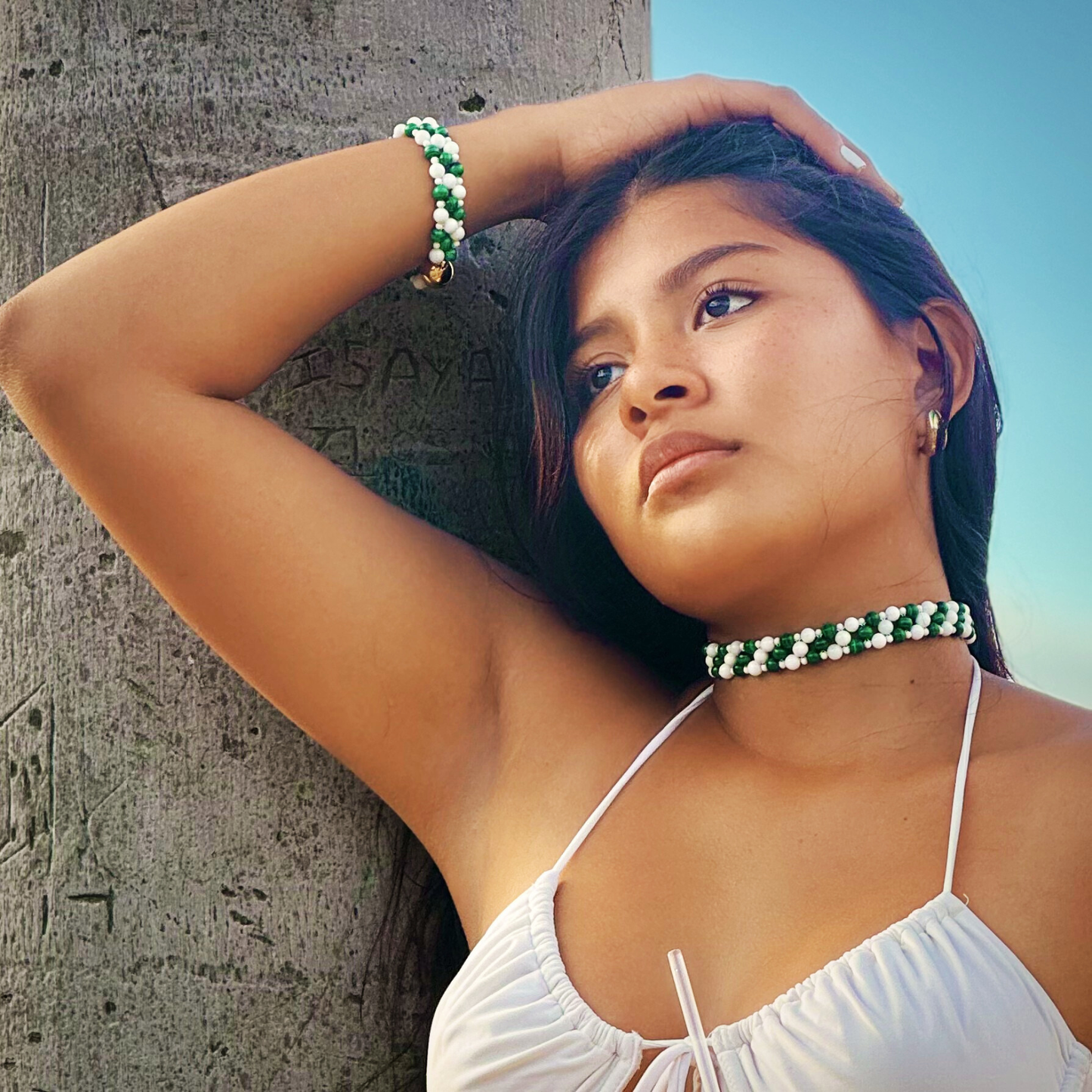 SAHARA S2 Bracelet in Malachite + White Shell