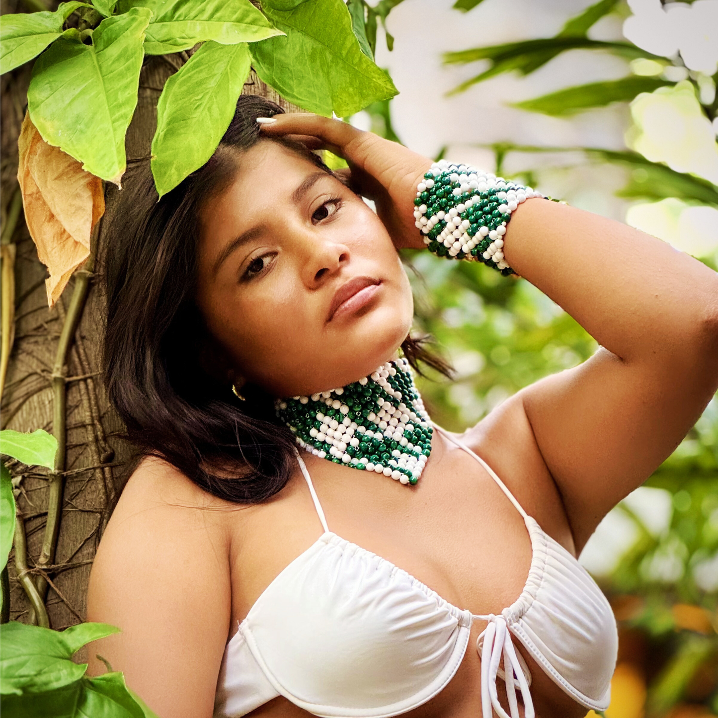 SAHARA S10 Bracelet in Malachite + White Shell