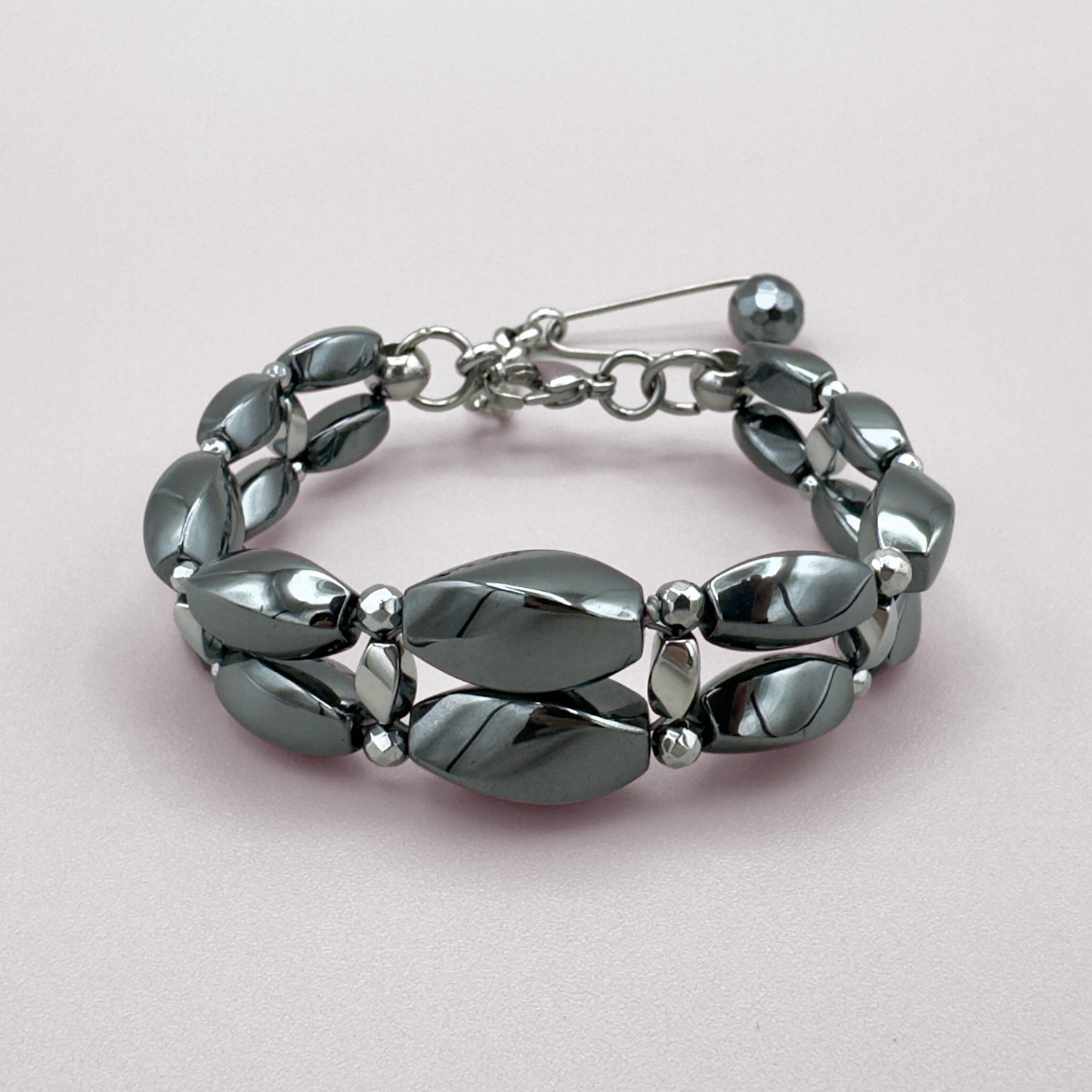 Hematite + Silver Bracelet