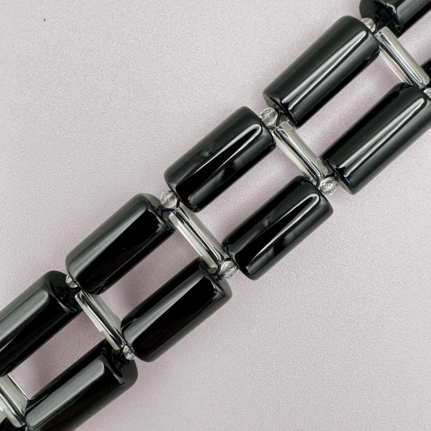 Black Onyx + Clear Quartz Bracelet