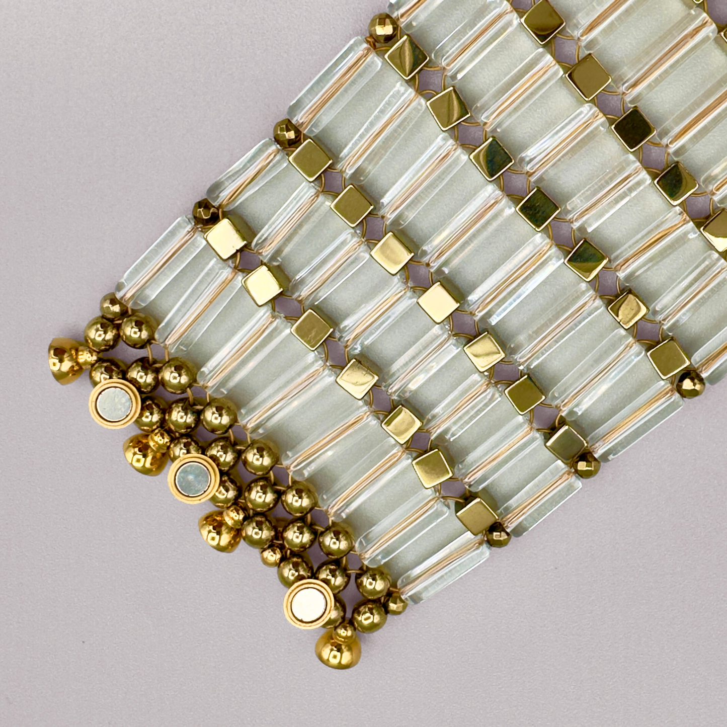 Clear Quartz + Gold Bracelet
