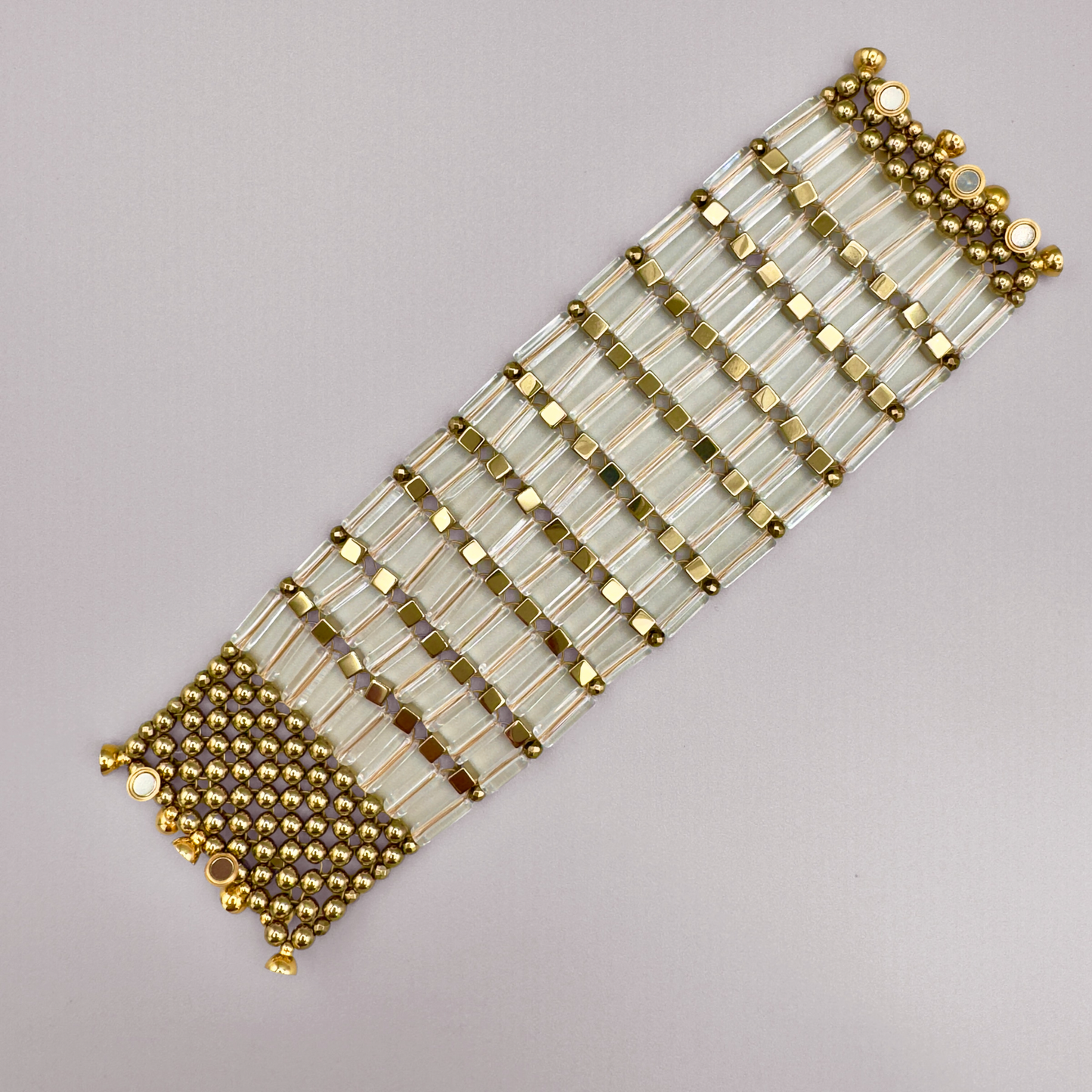 Clear Quartz + Gold Bracelet