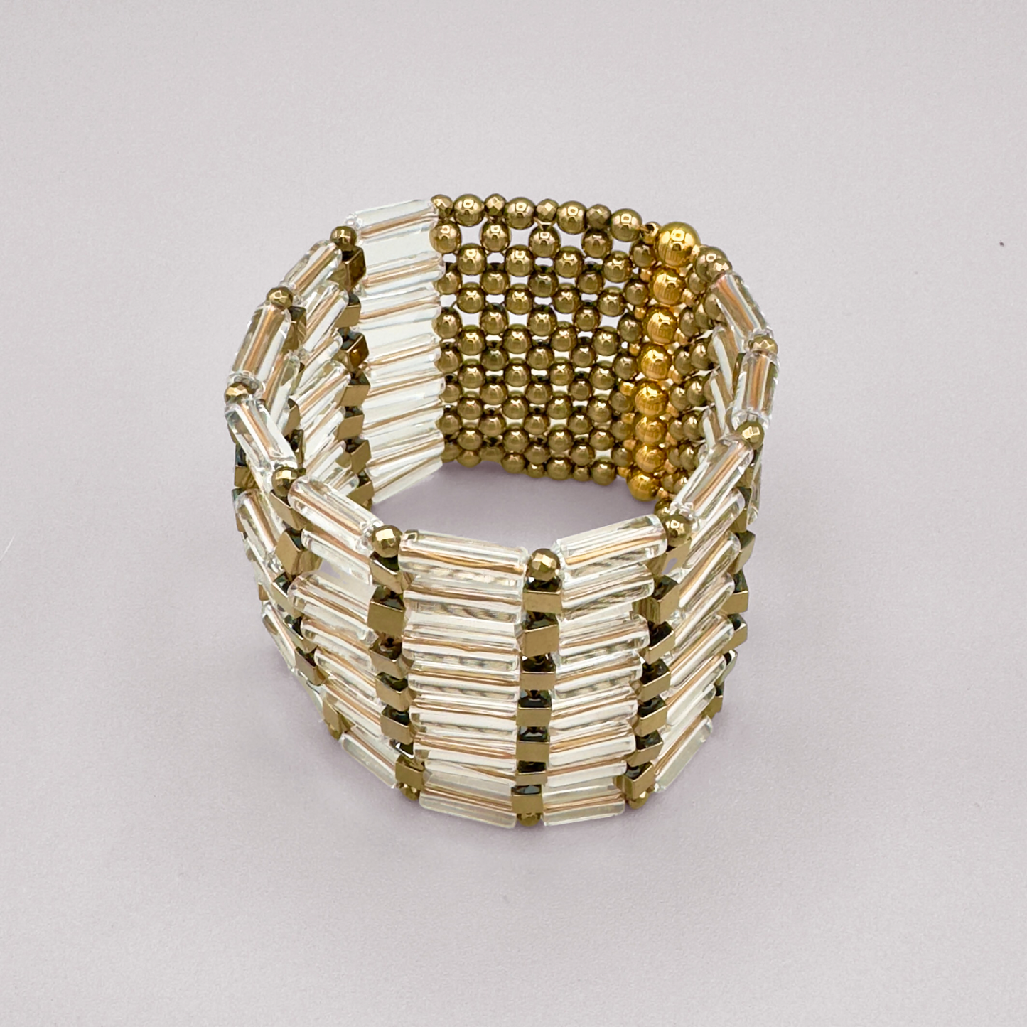 Clear Quartz + Gold Bracelet