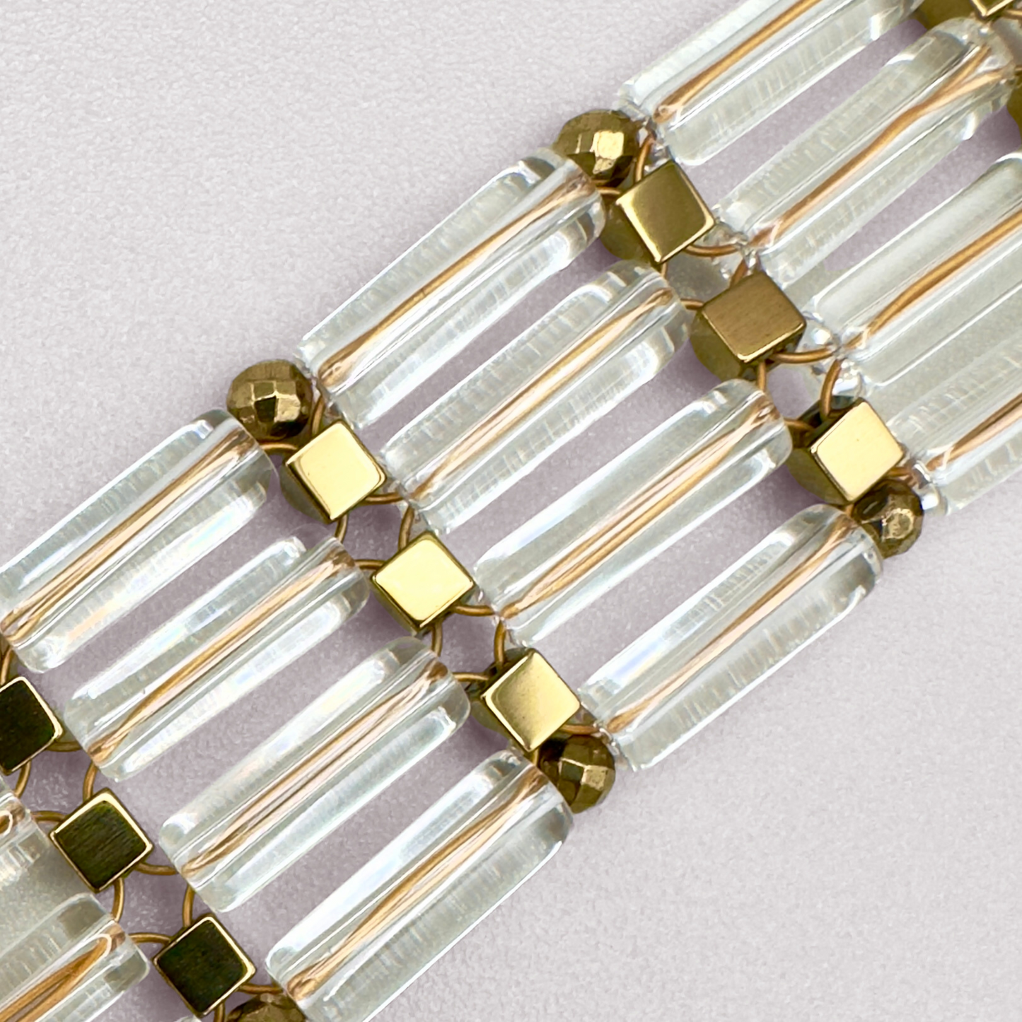 Clear Quartz + Gold Choker
