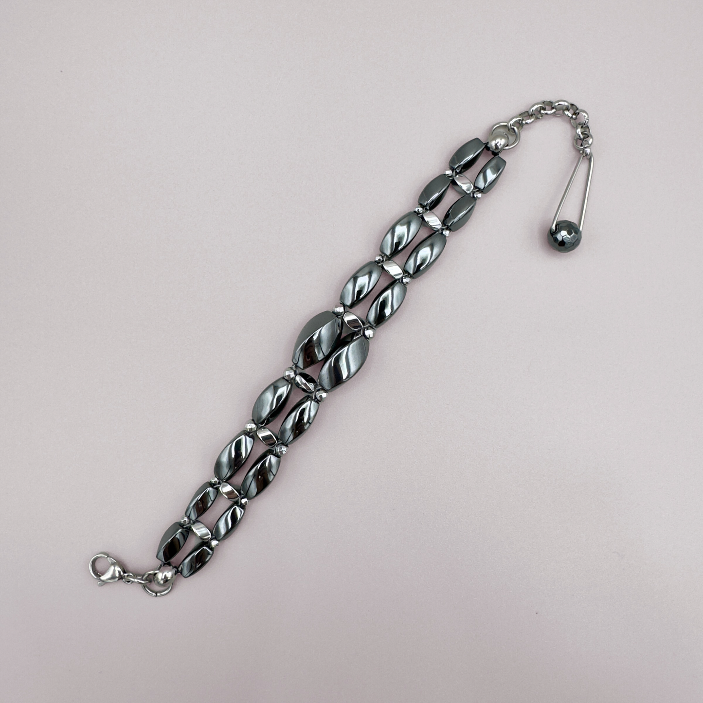 Hematite + Silver Bracelet