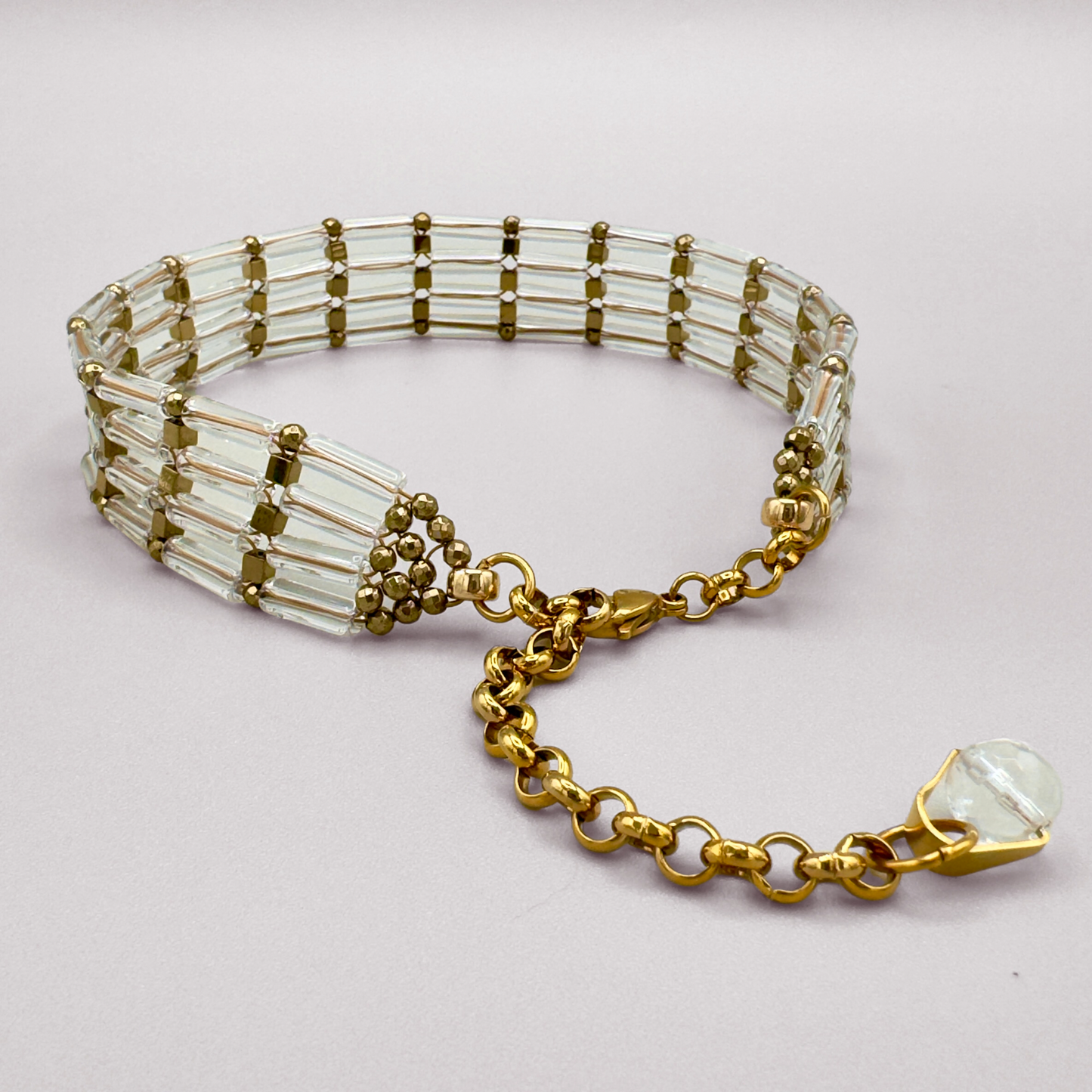 Clear Quartz + Gold Choker