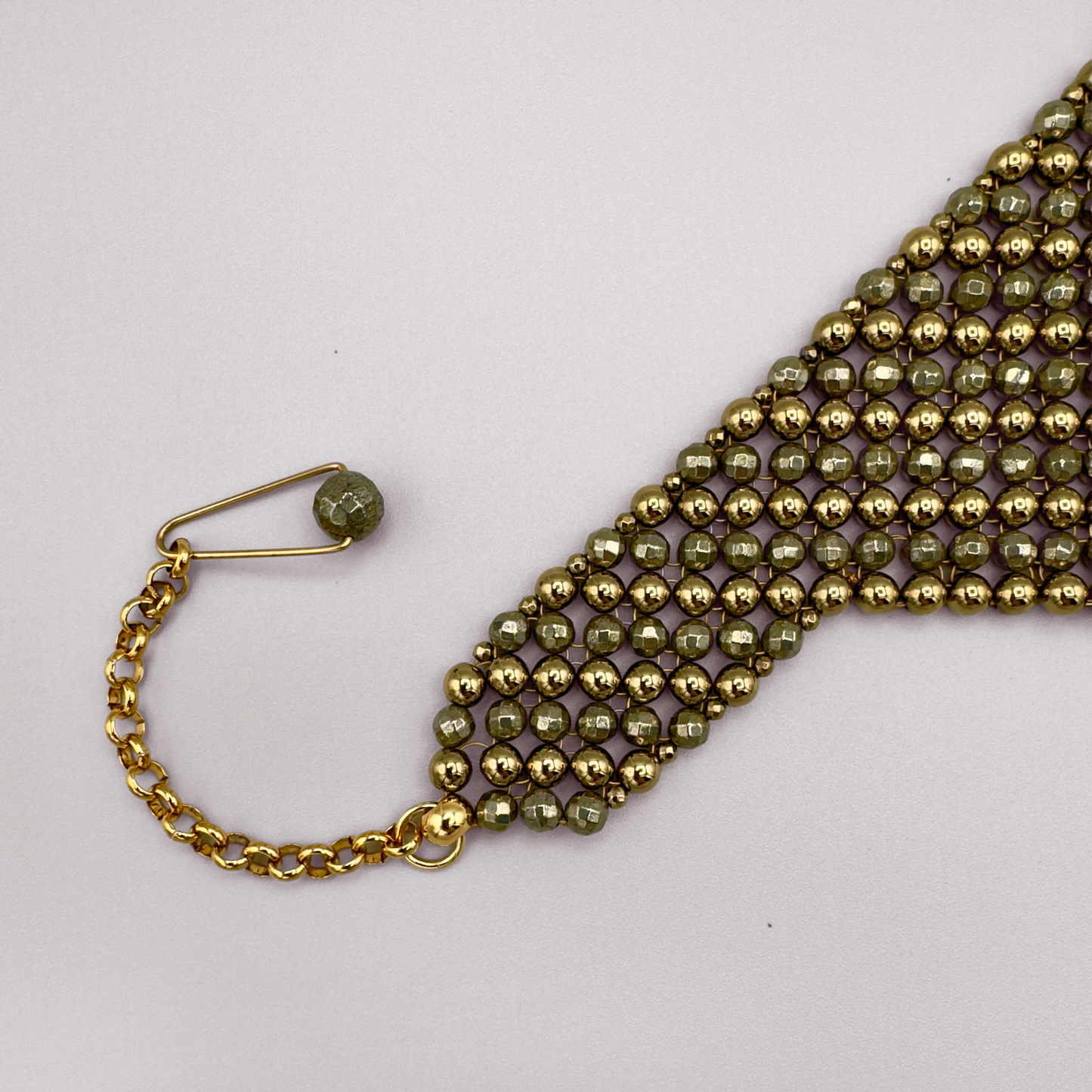 SAHARA S12 Choker in Pyrite + Gold