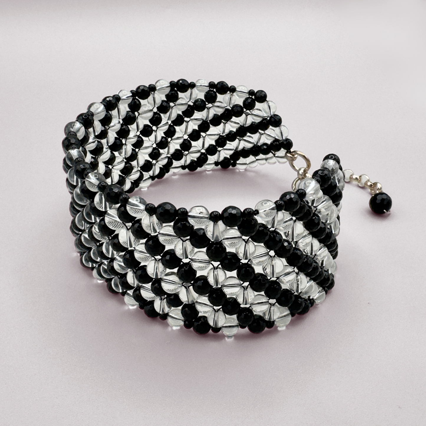 SAHARA S6 Choker in Black Onyx + Clear Quartz