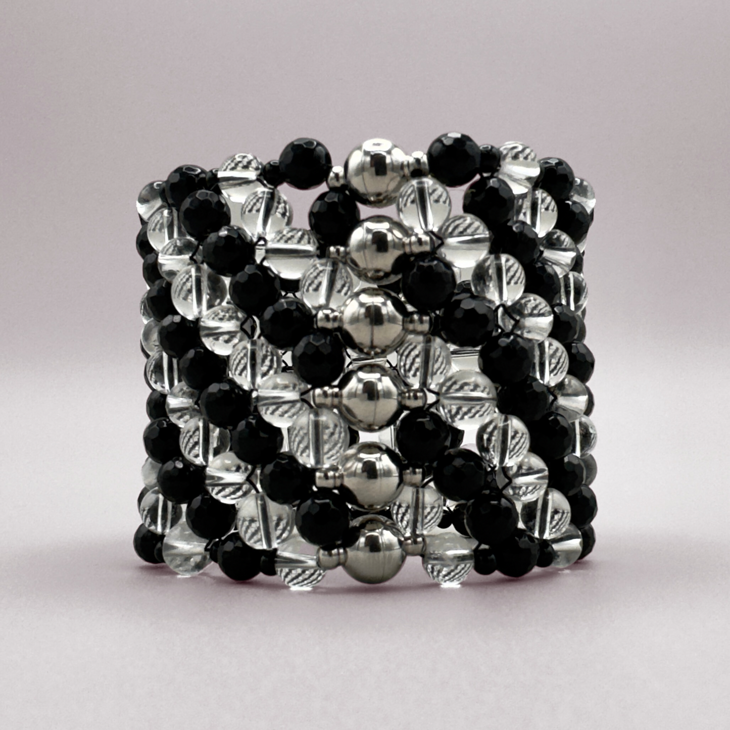 SAHARA S6 Bracelet in Black Onyx + Clear Quartz