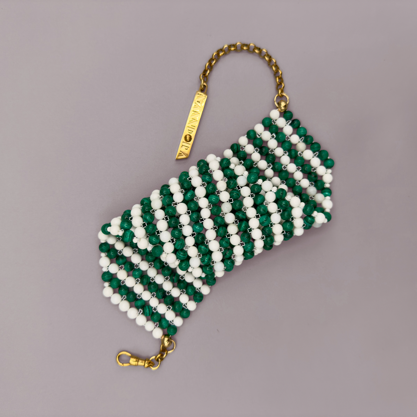SAHARA S5 Choker in Malachite + White Shell