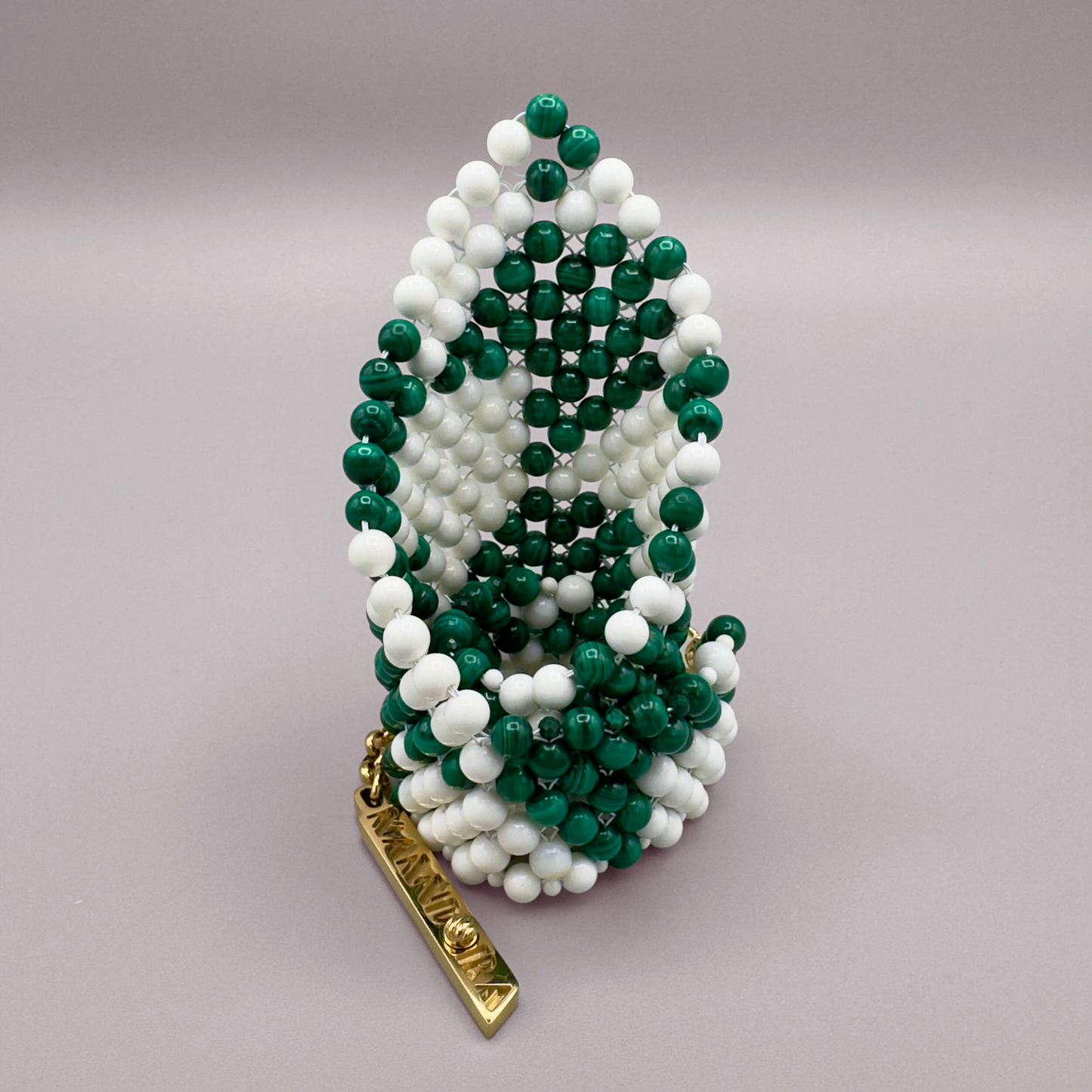 SAHARA S13 Choker in Malachite + White Shell