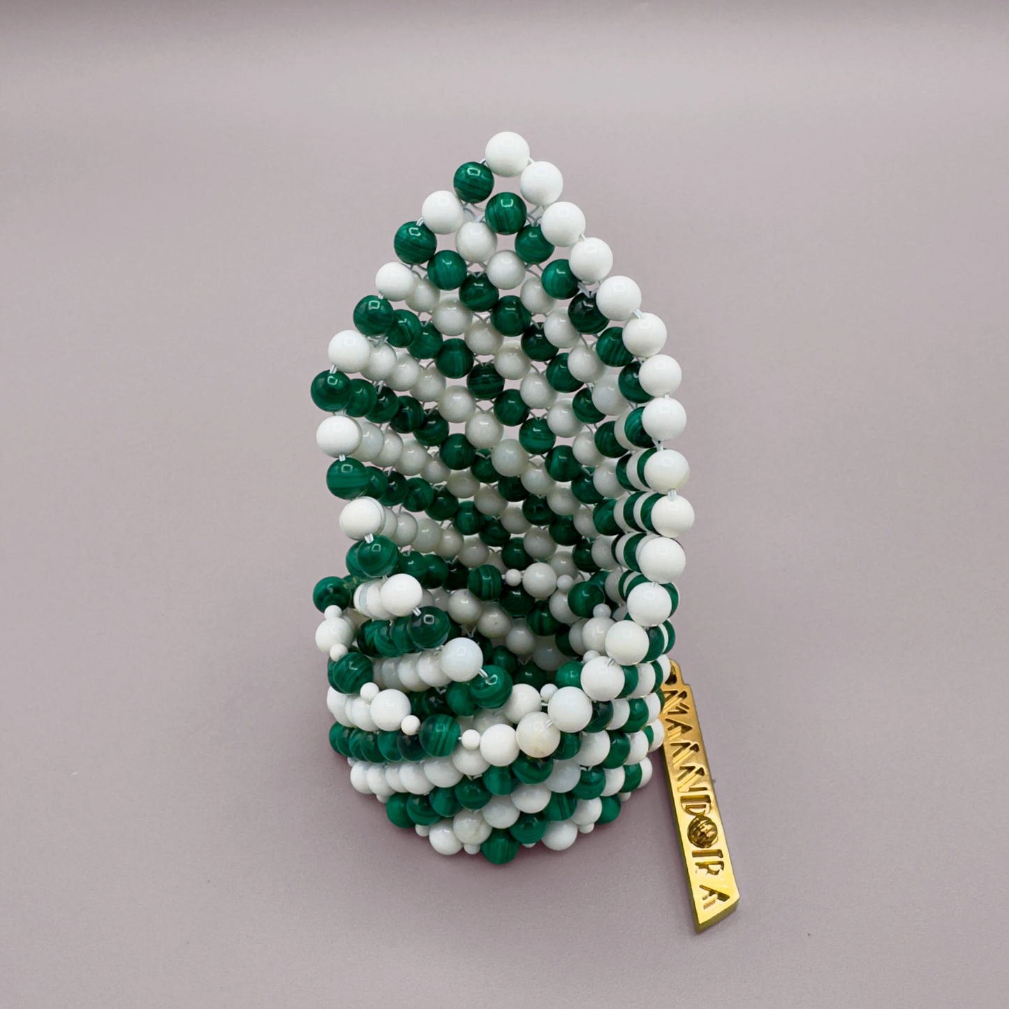 SAHARA S12 Choker in Malachite + White Shell