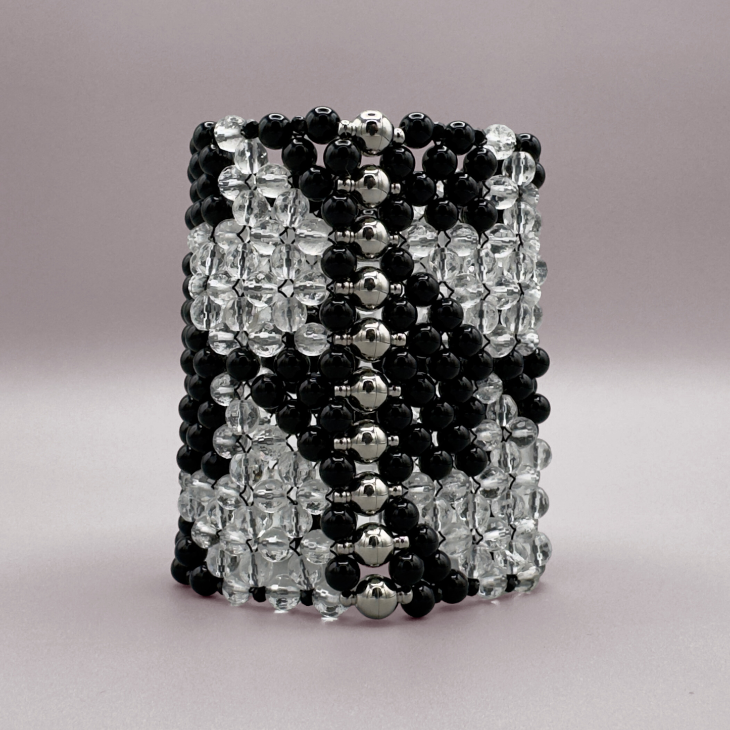 SAHARA S8 Bracelet in Black Onyx + Clear Quartz