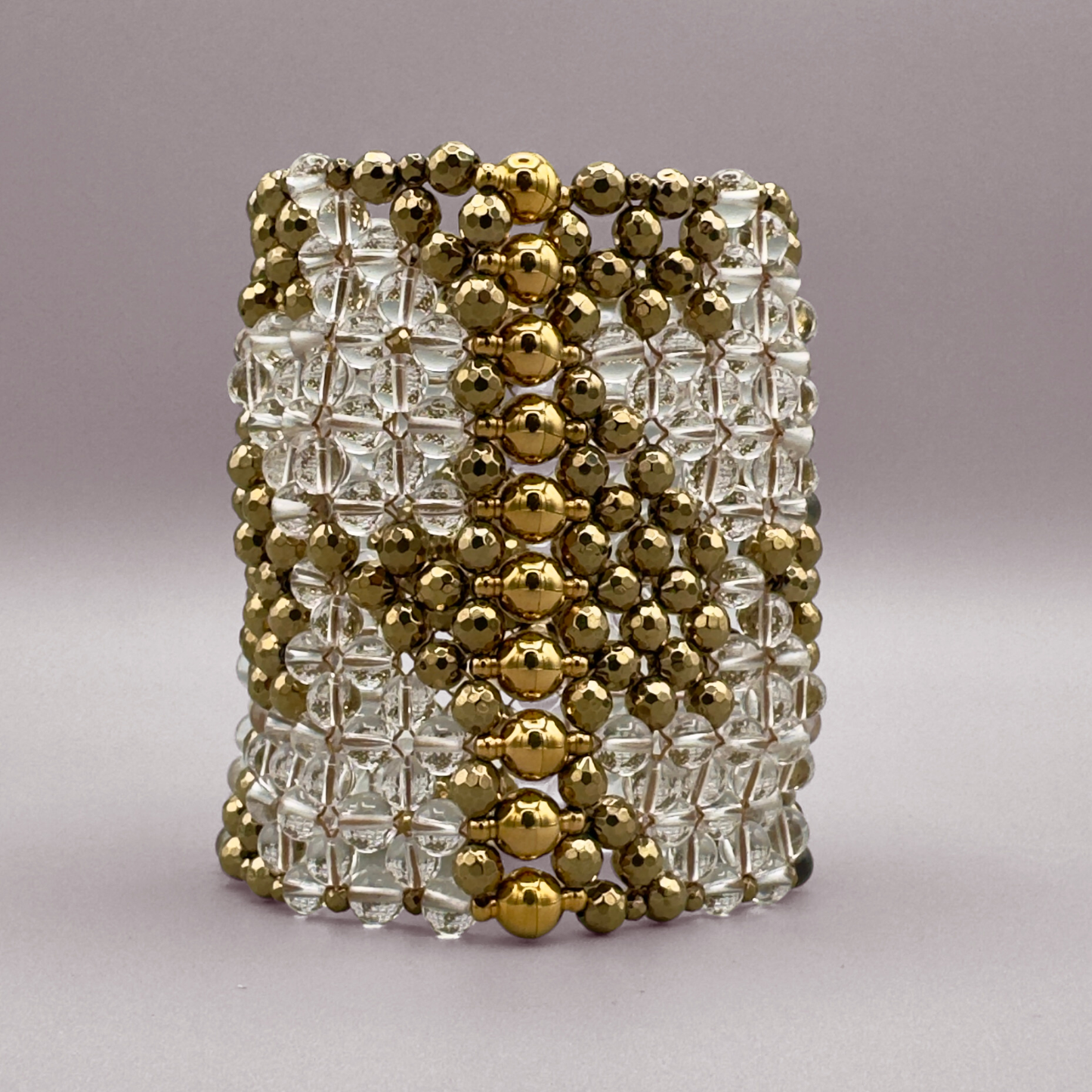 SAHARA S10 Bracelet in Clear Quartz + Gold