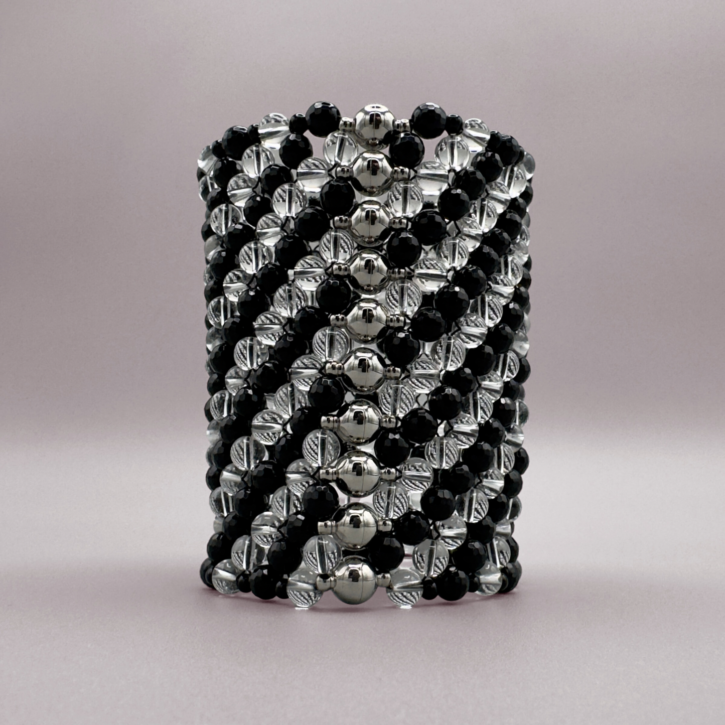 SAHARA S8 Bracelet in Black Onyx + Clear Quartz