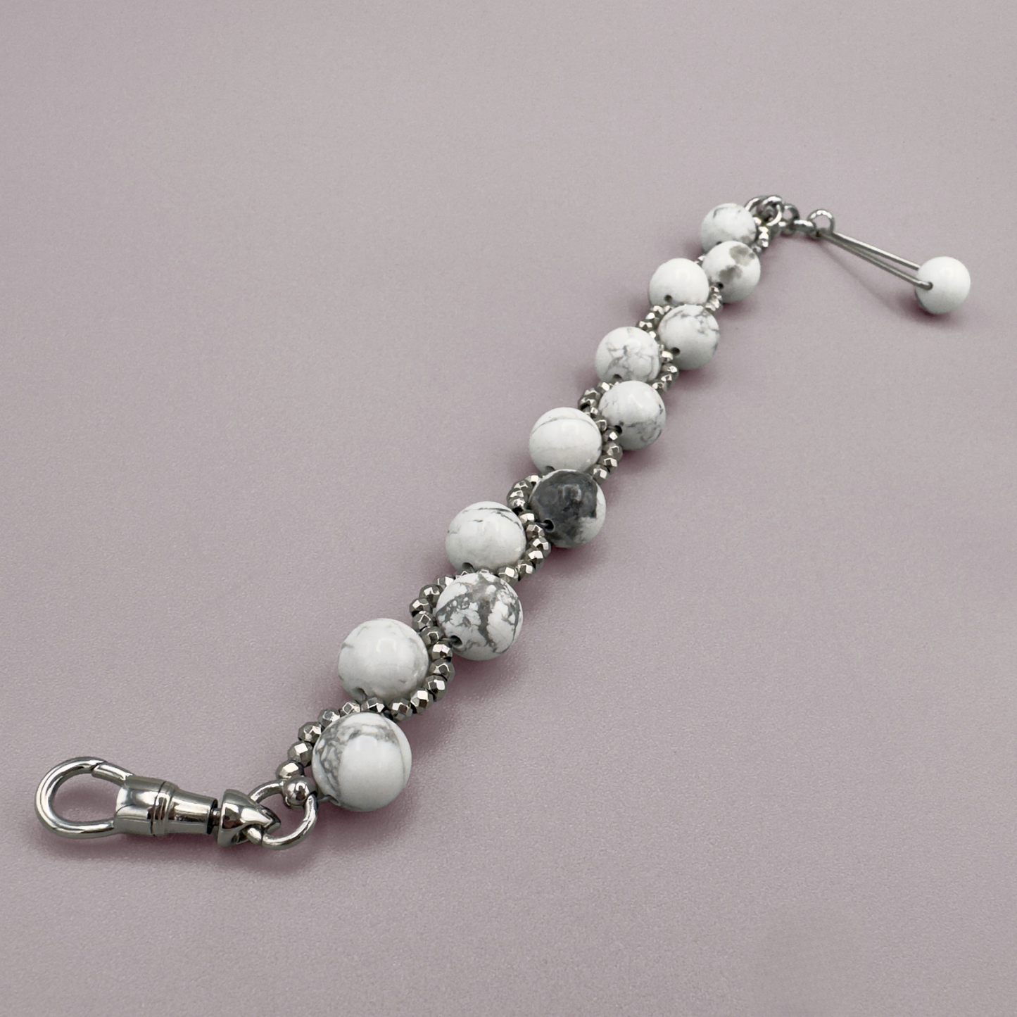 ORBITAL O1 Bracelet in Howlite + Silver