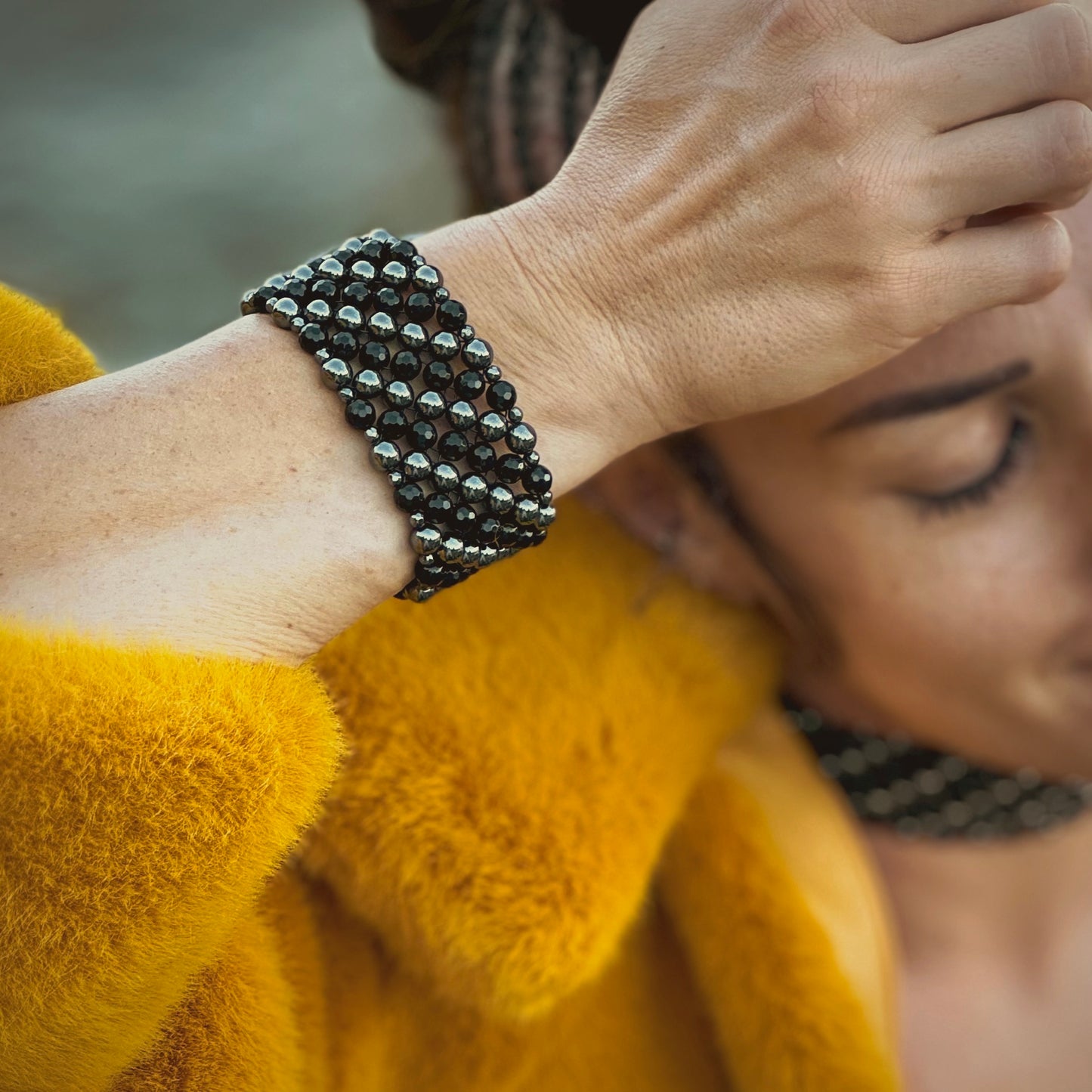 SAHARA S4 Bracelet in Black Onyx + Hematite