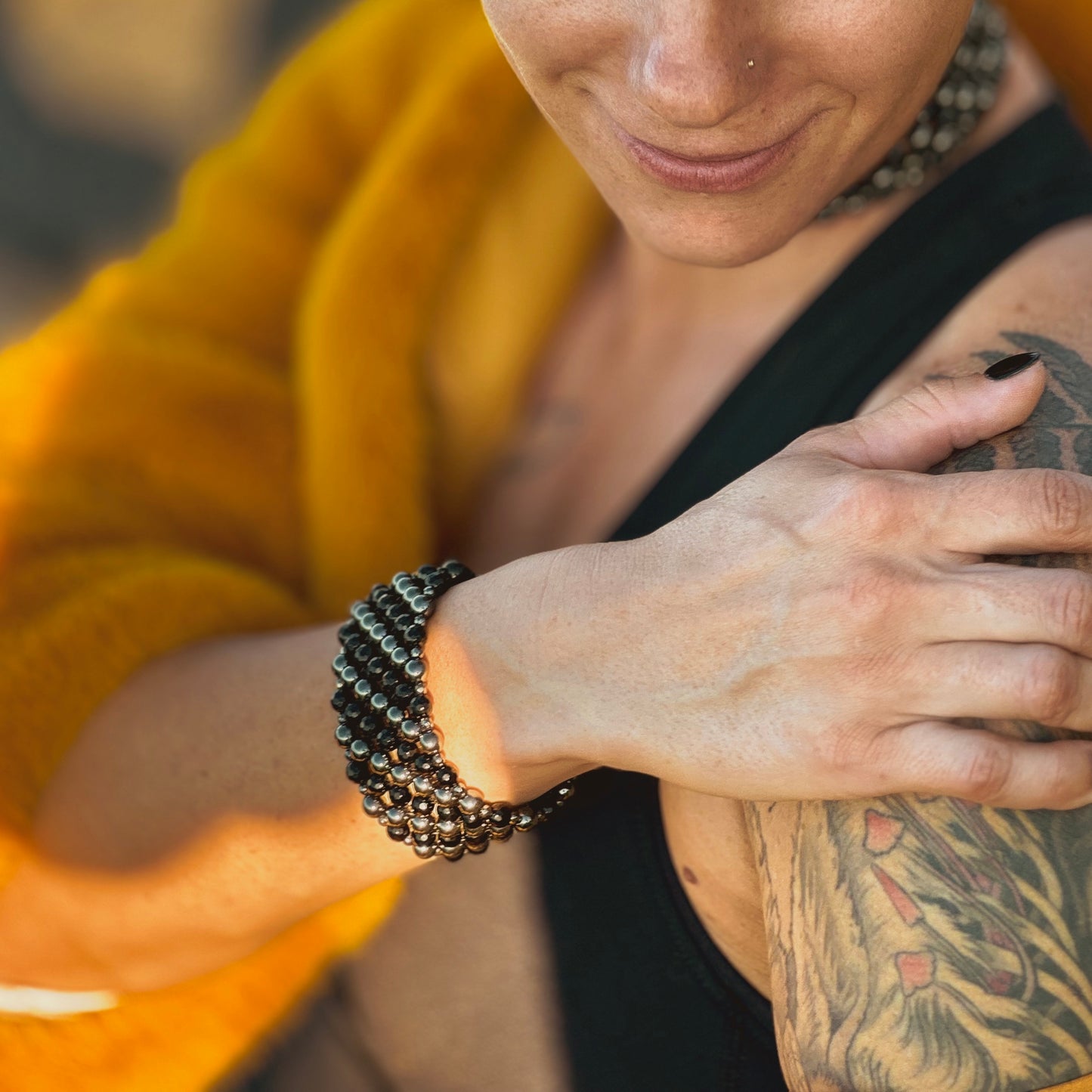 SAHARA S4 Bracelet in Black Onyx + Hematite