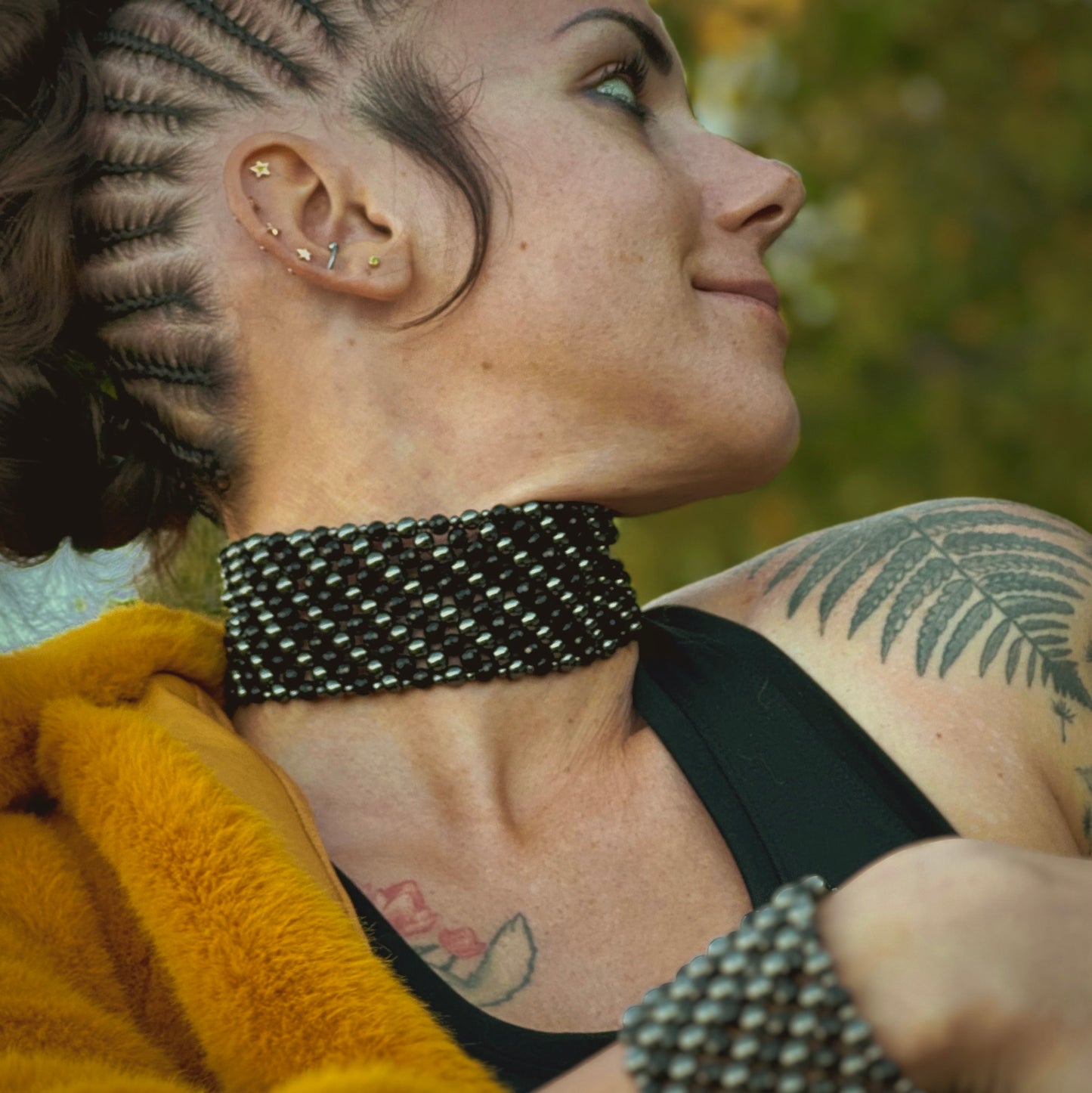 SAHARA S6 Choker in Black Onyx + Hematite