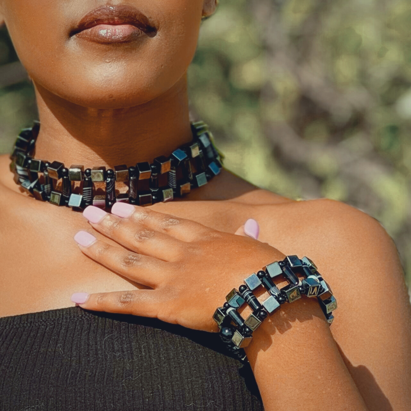 Hematite + Black Sardonyx Bracelet