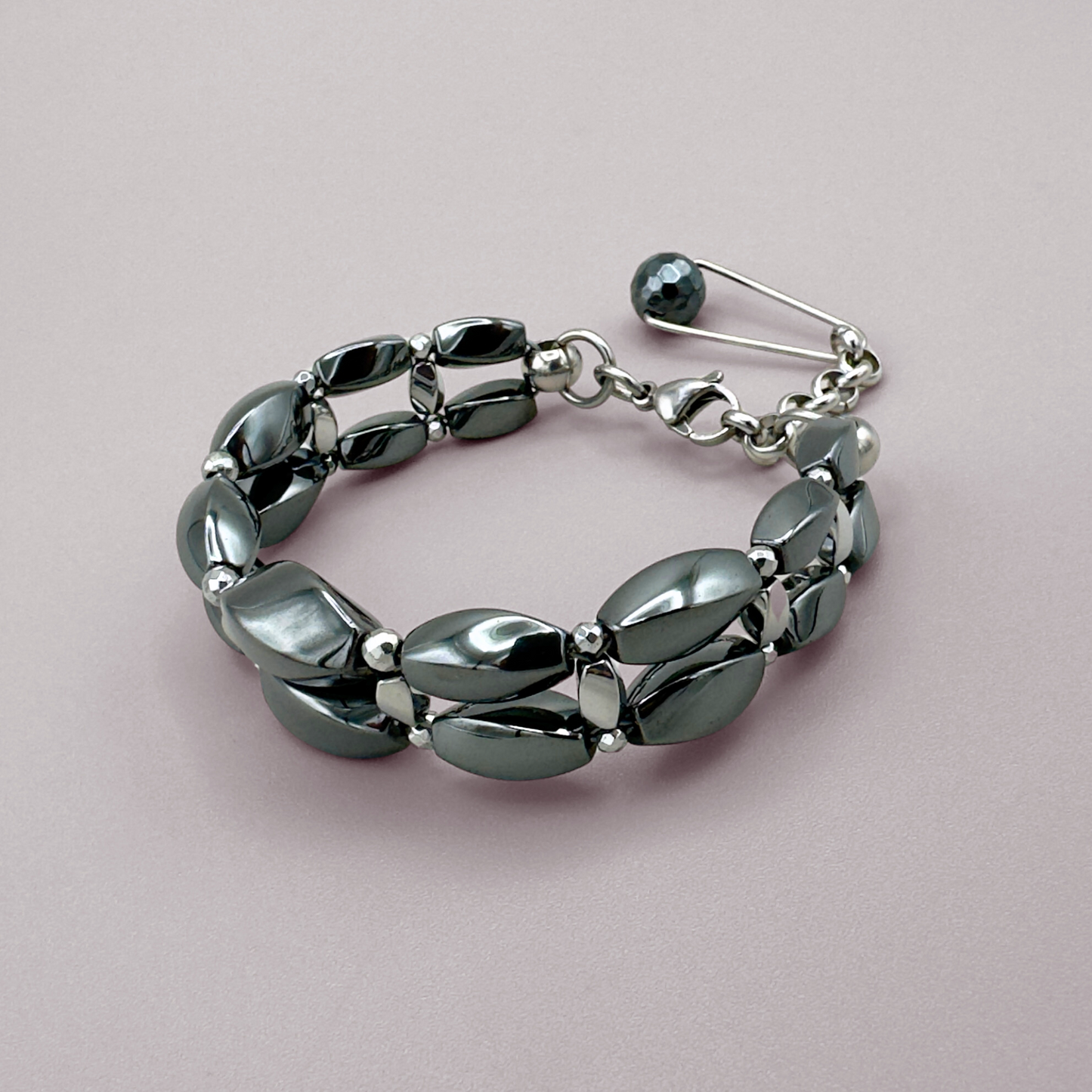 Hematite + Silver Bracelet