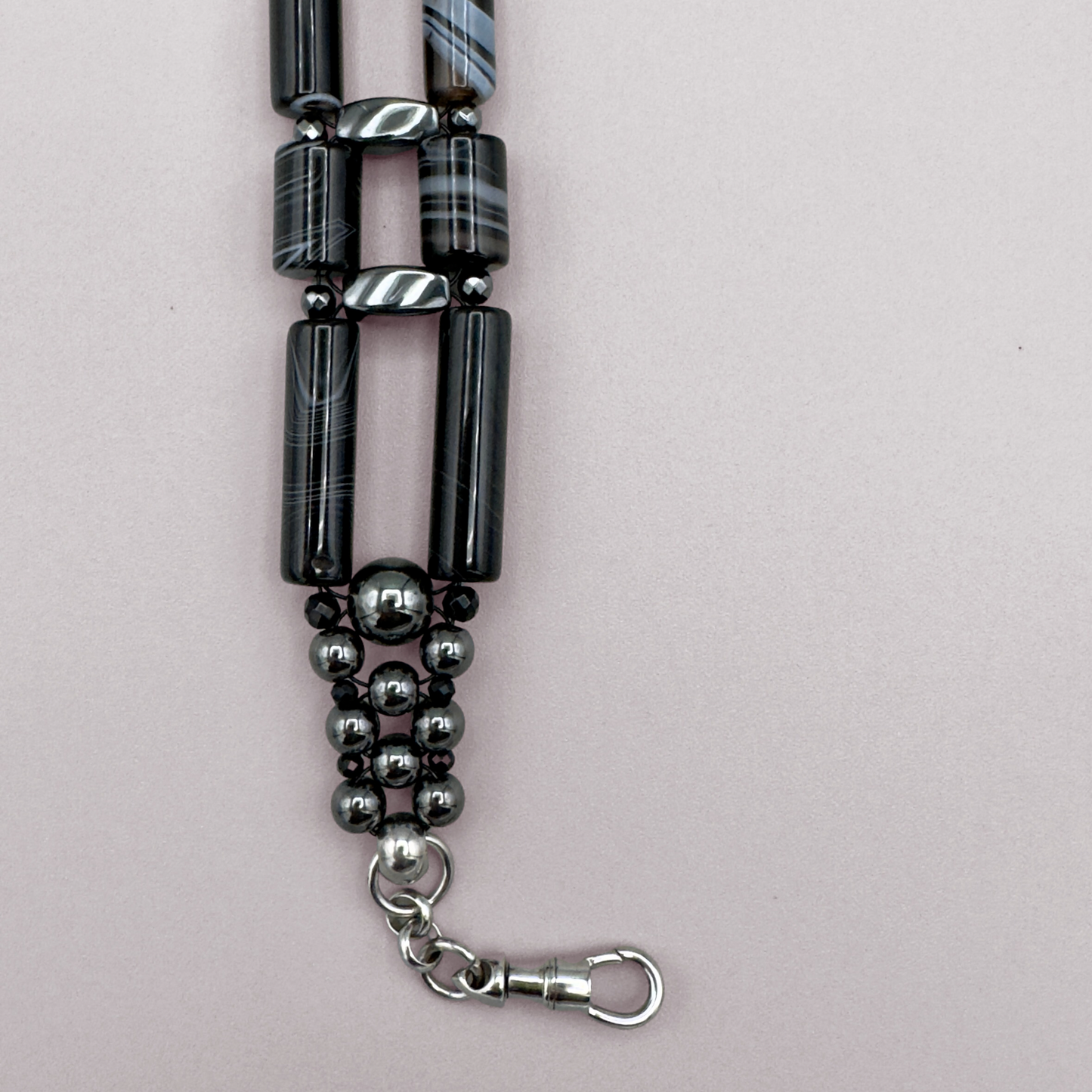 Choker in Black Sardonyx + Hematite