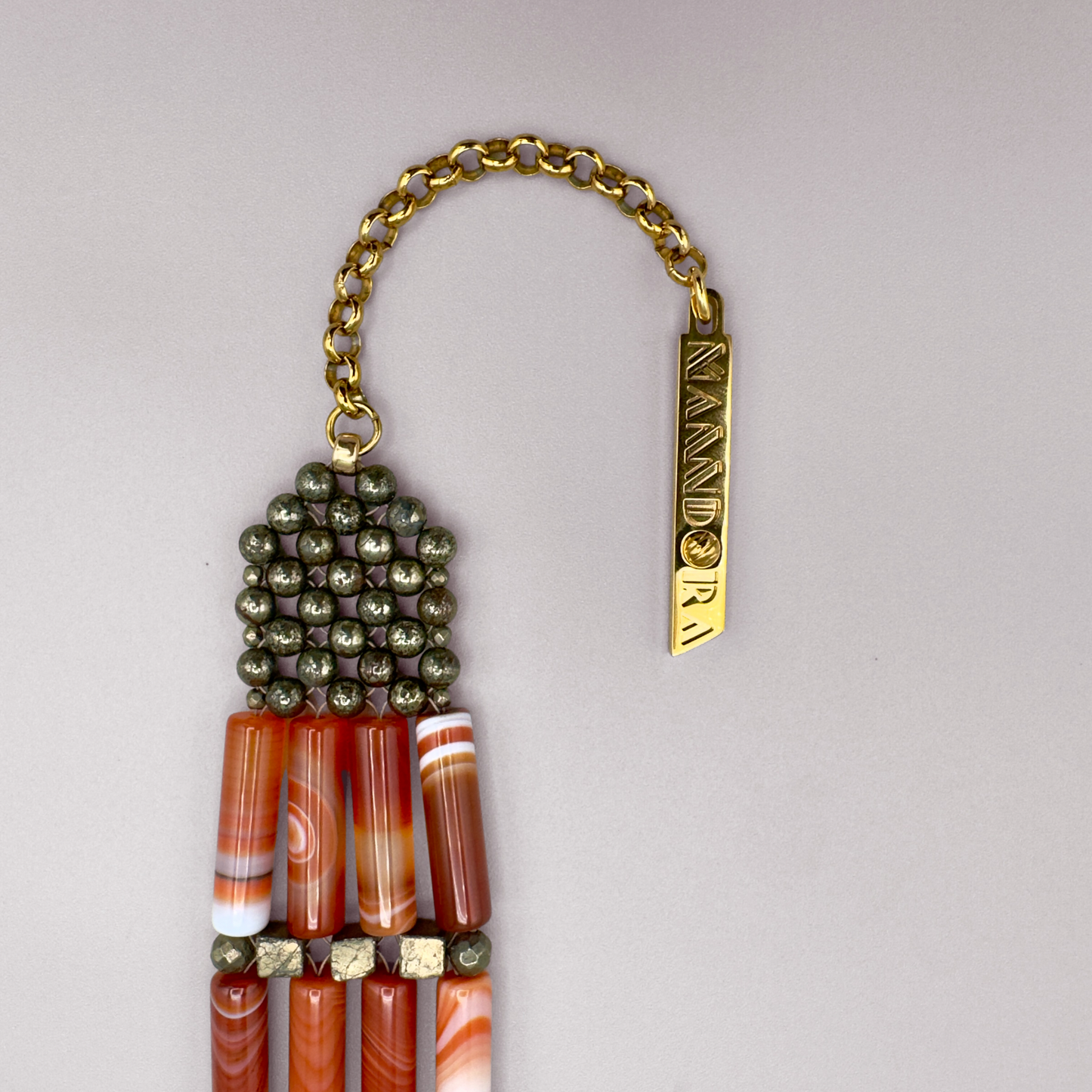 Choker in Red Sardonyx + Pyrite