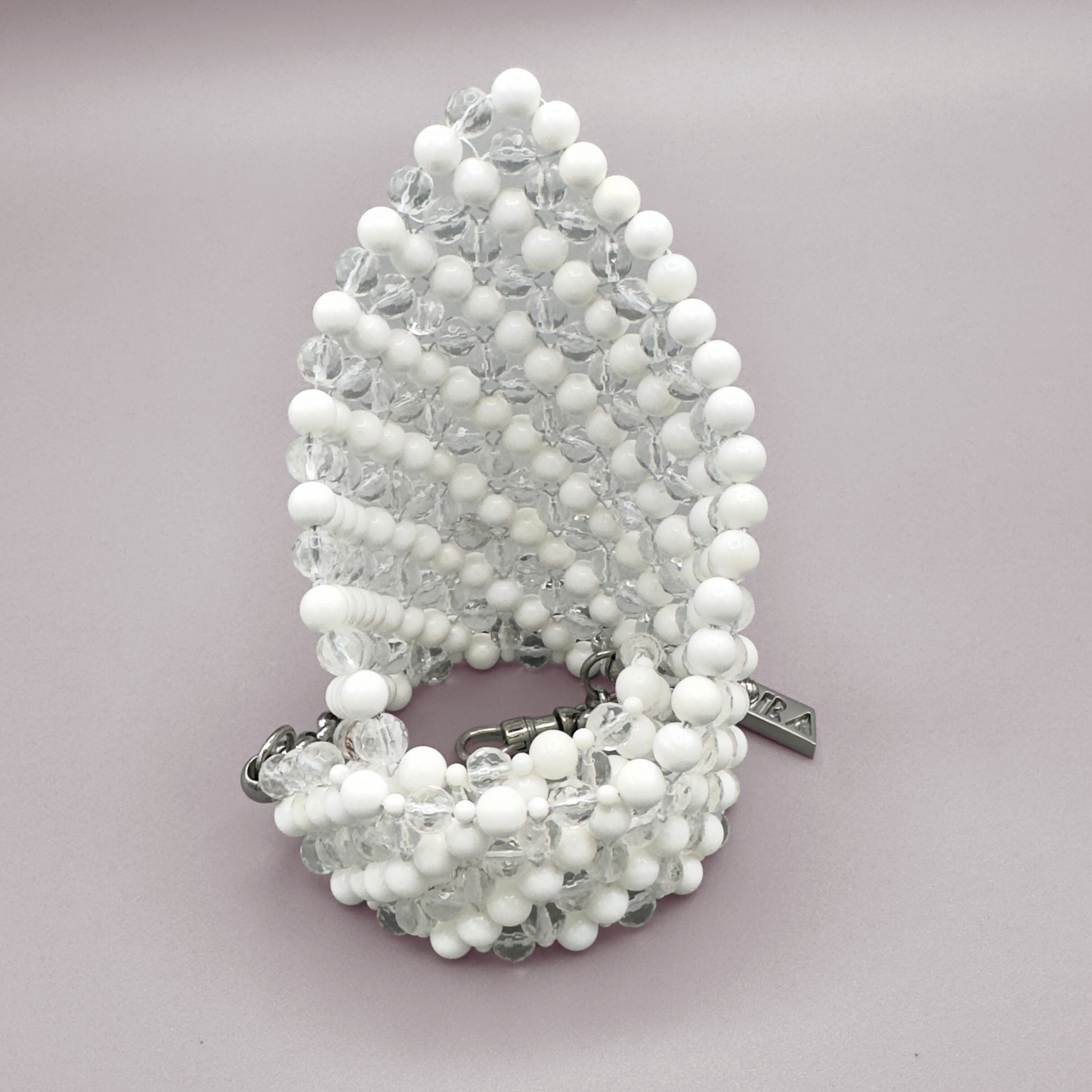 SAHARA S12 Choker in White Shell + Clear Quartz