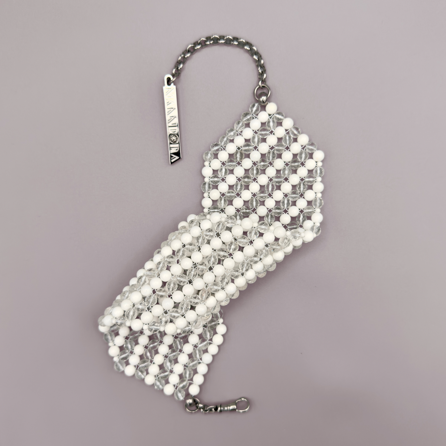 SAHARA S8 Choker in White Shell + Clear Quartz