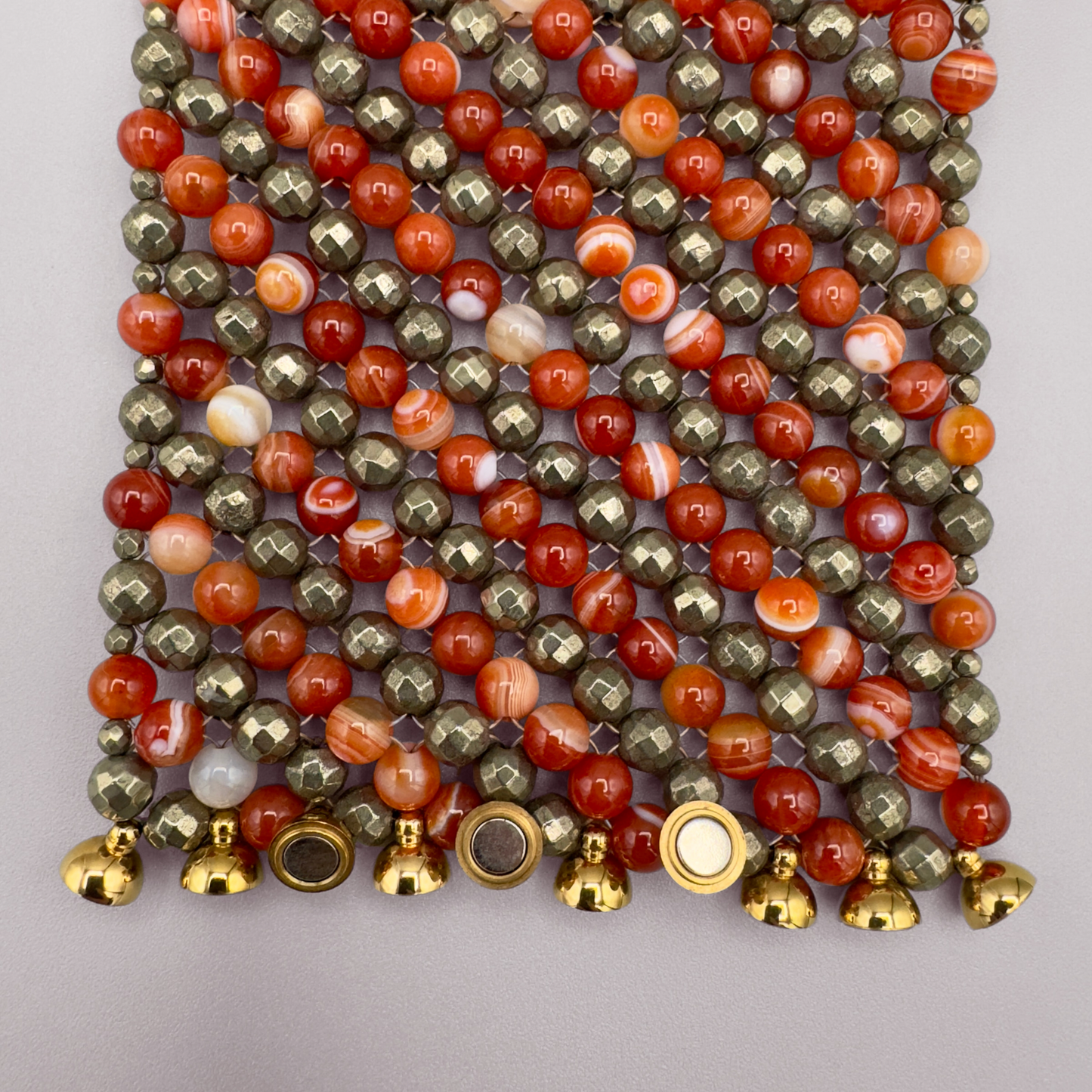 SAHARA S10 Bracelet in Red Sardonyx + Pyrite