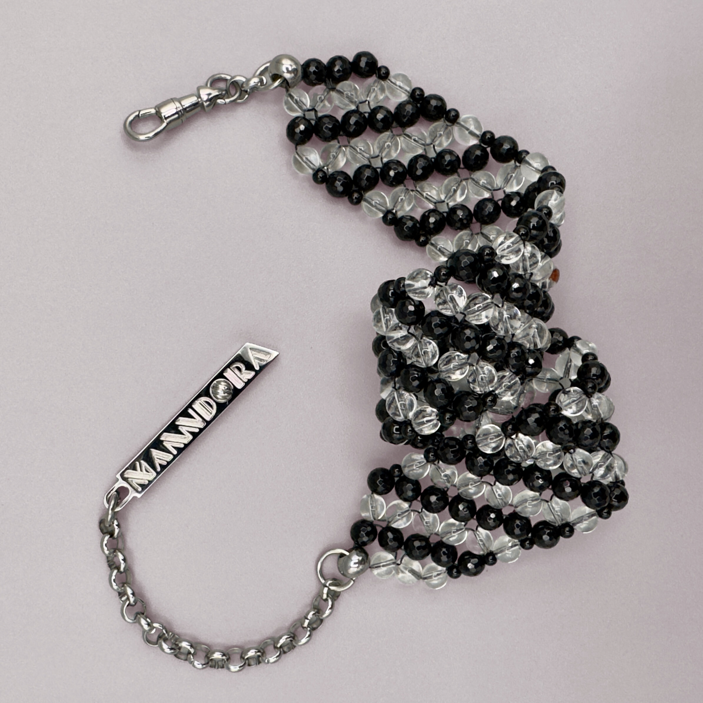 SAHARA S4 Choker in Black Onyx + Clear Quartz