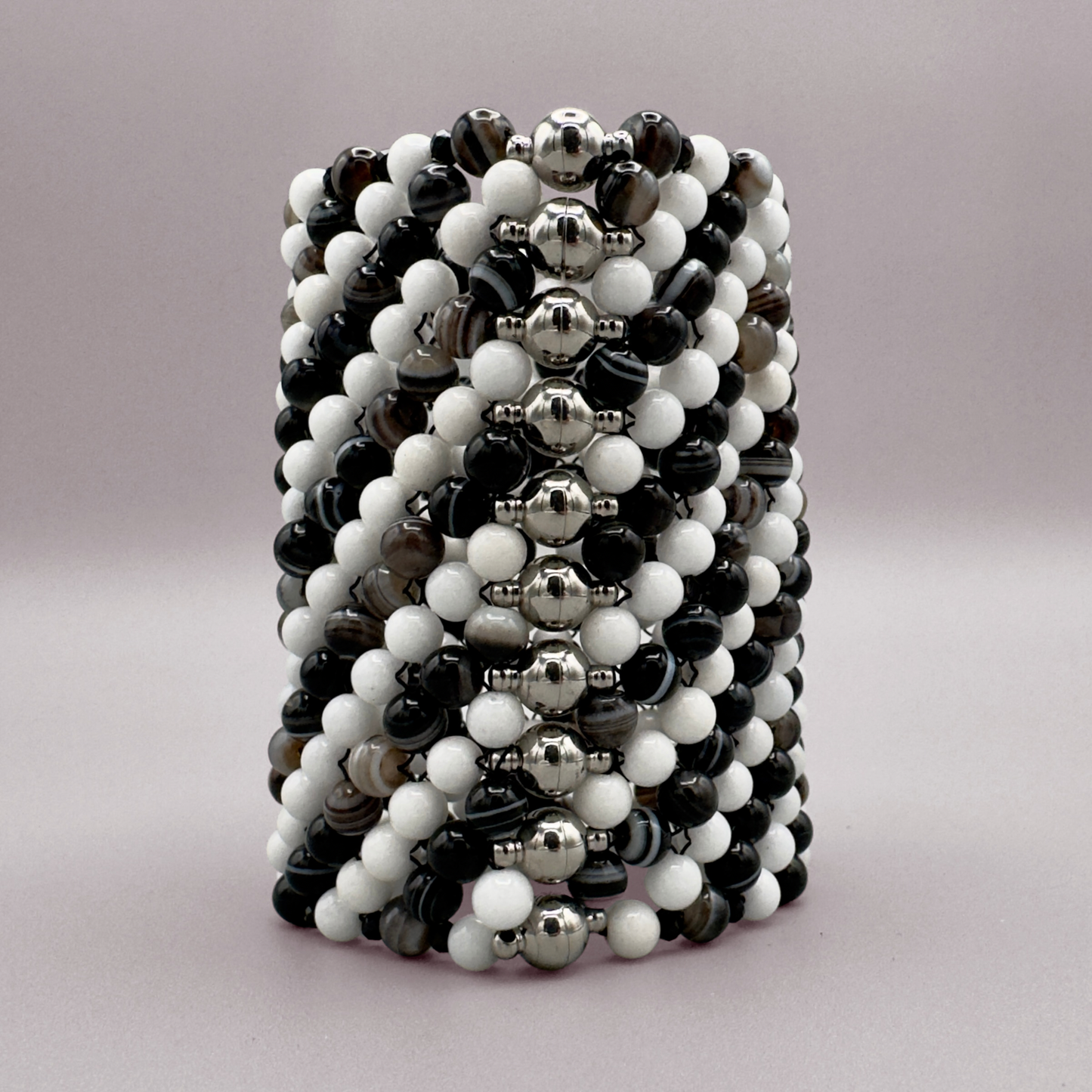 SAHARA S10 Bracelet in Black Sardonyx + White Jade