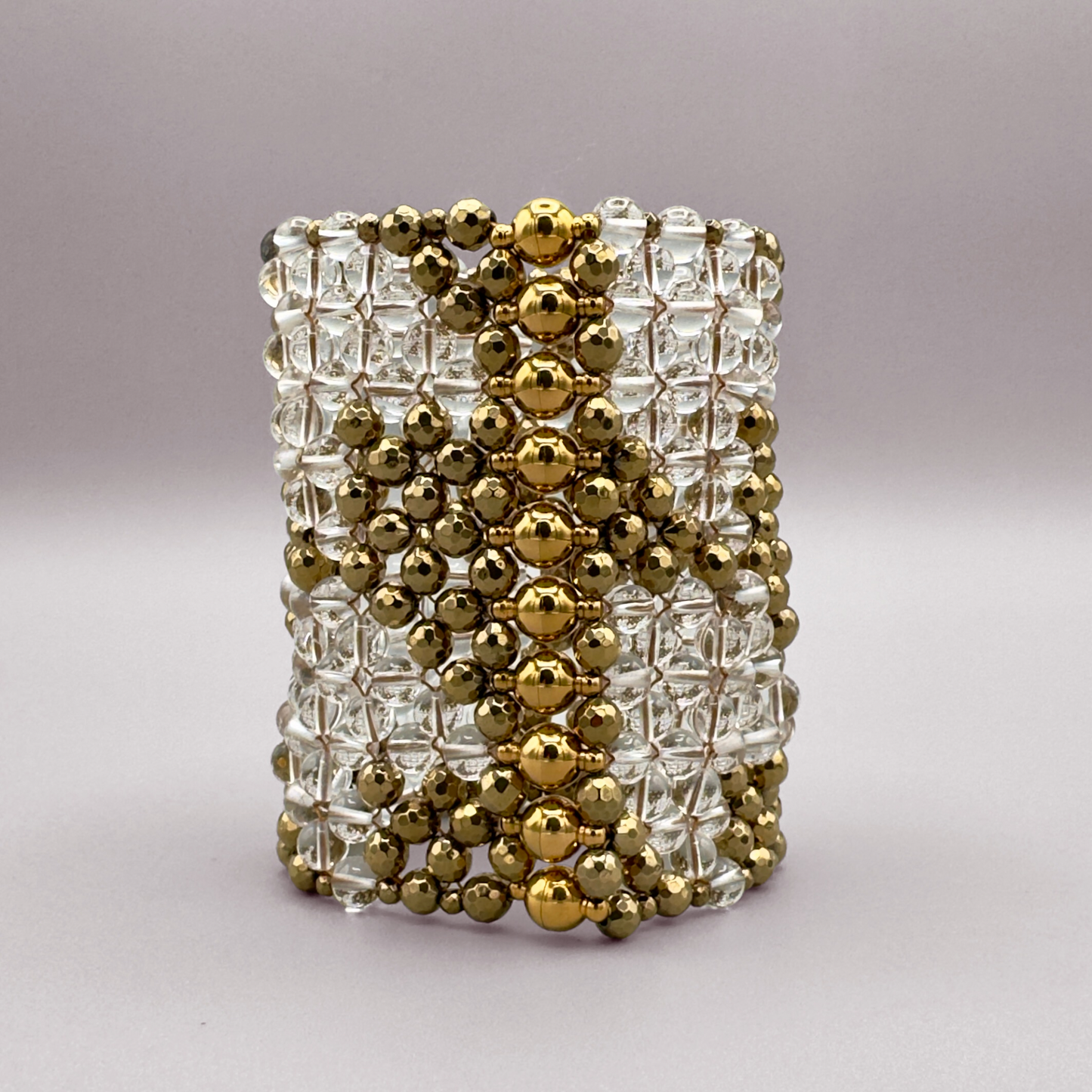 SAHARA S10 Bracelet in Clear Quartz + Gold