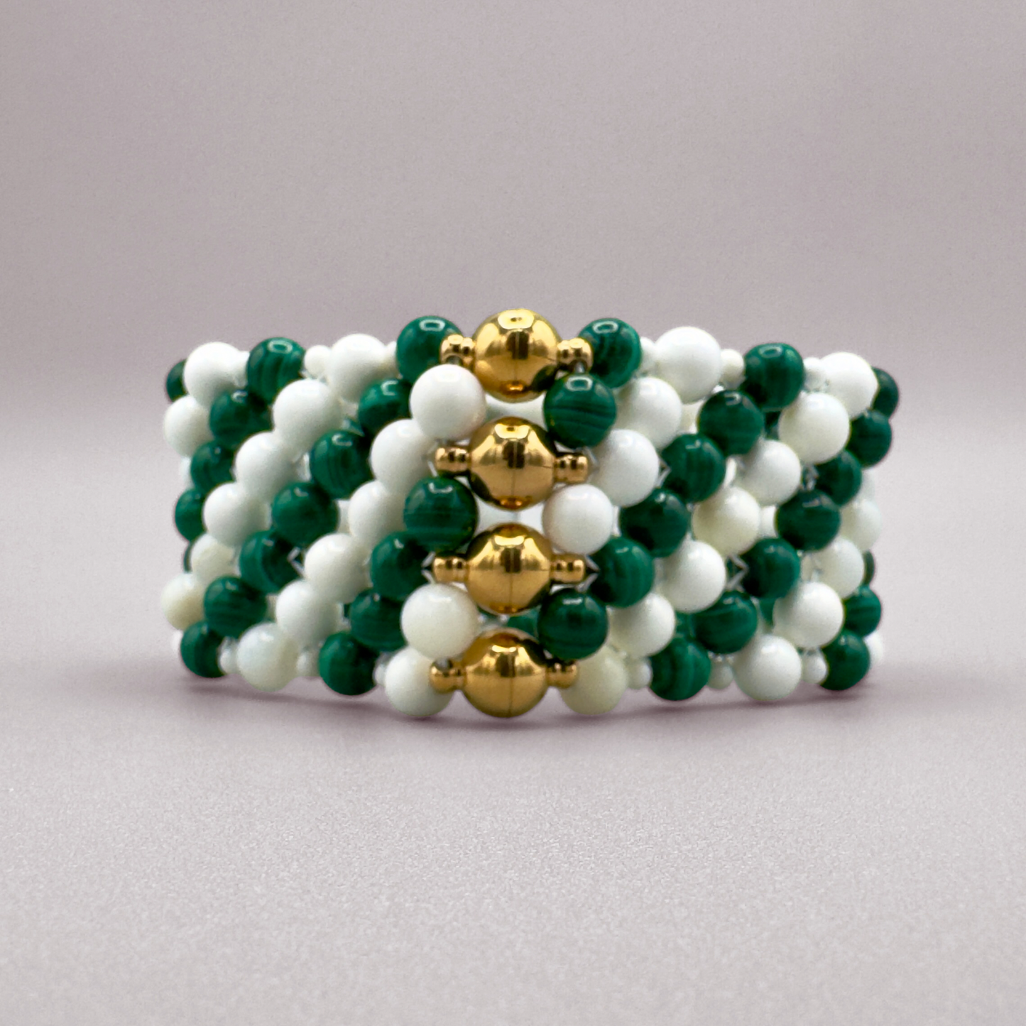 SAHARA S4 Bracelet in Malachite + White Shell