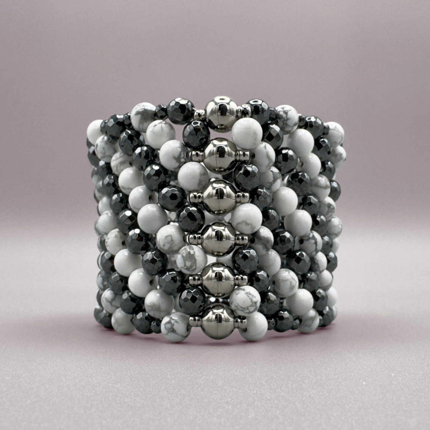 SAHARA S6 Bracelet in Howlite + Hematite