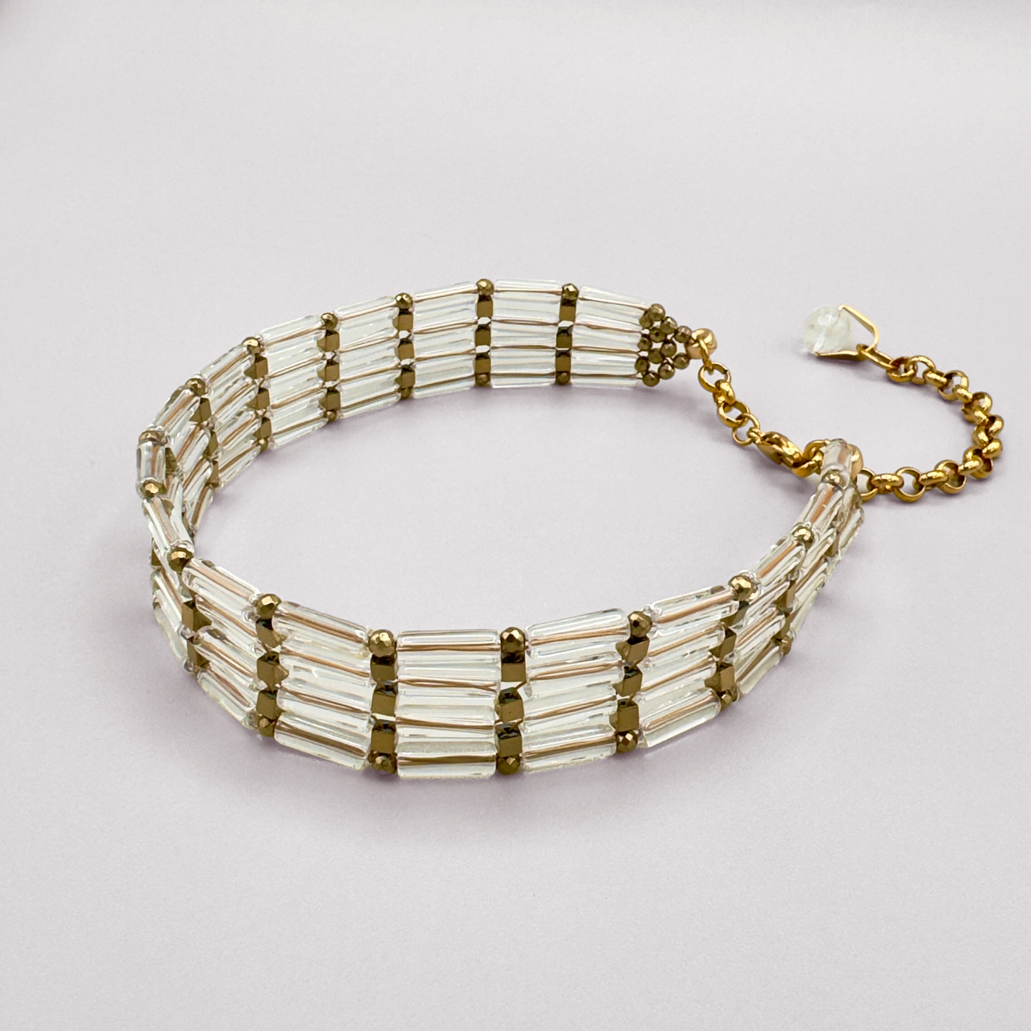 Clear Quartz + Gold Choker