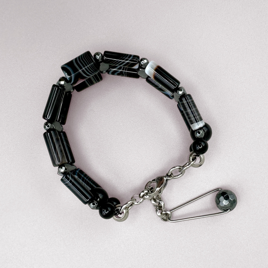Black Sardonyx + Hematite Bracelet