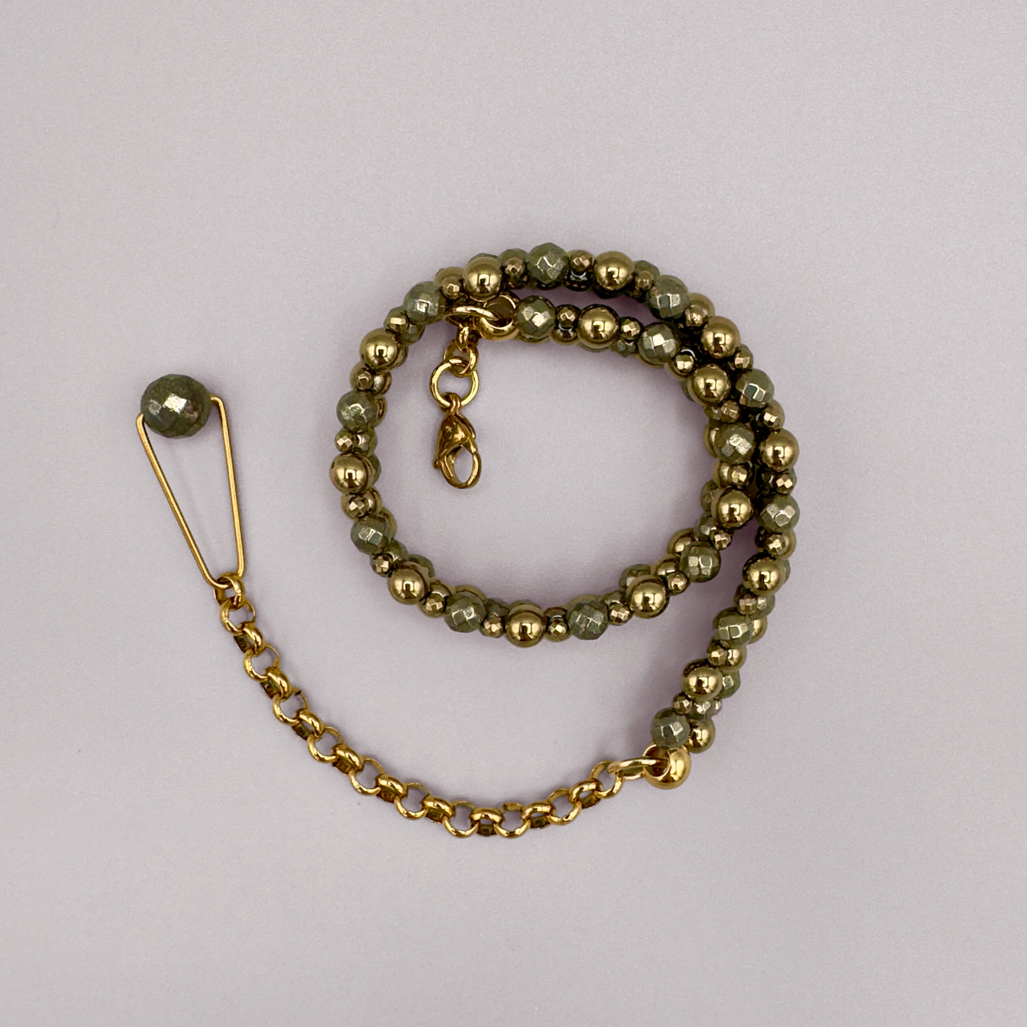 SAHARA S2 Choker in Pyrite + Gold