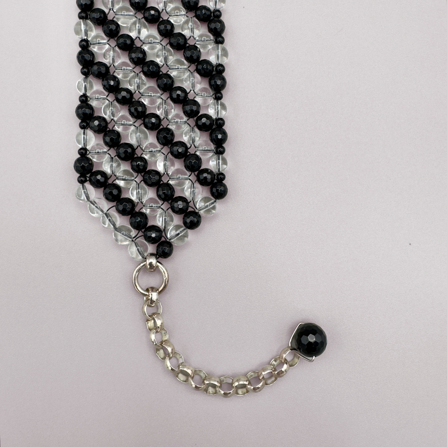 SAHARA S6 Choker in Black Onyx + Clear Quartz