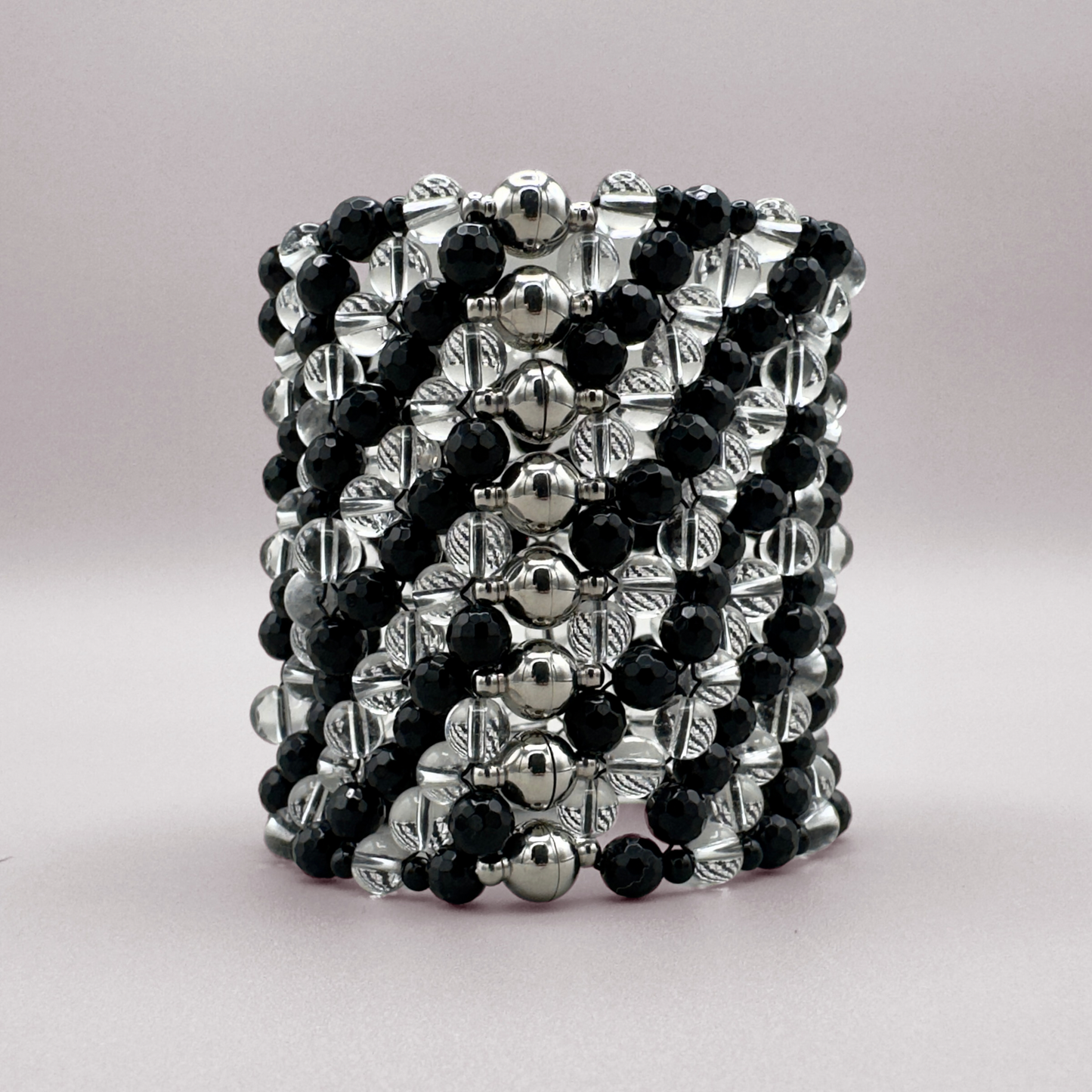 SAHARA S8 Bracelet in Black Onyx + Clear Quartz