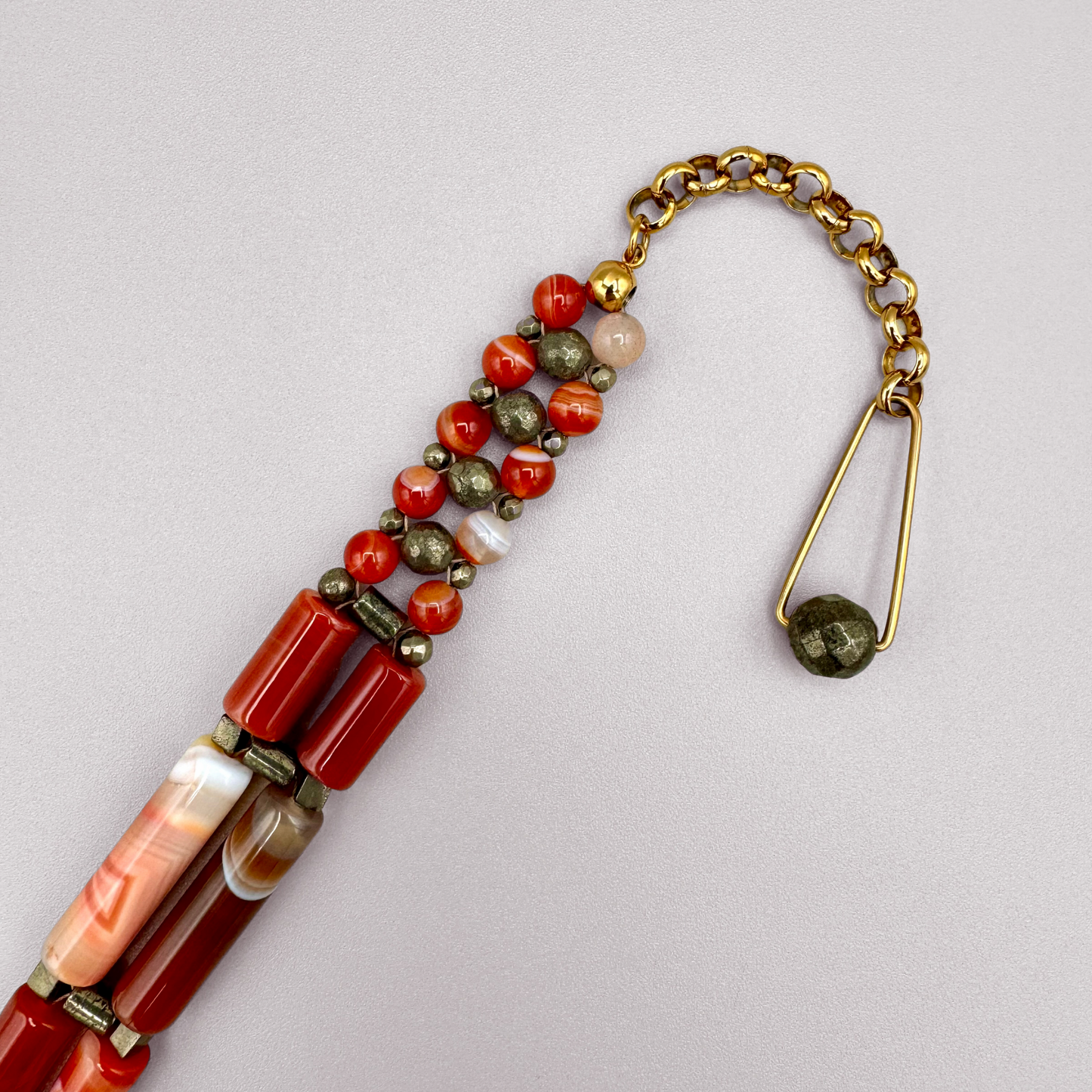 Red Sardonyx + Pyrite Bracelet