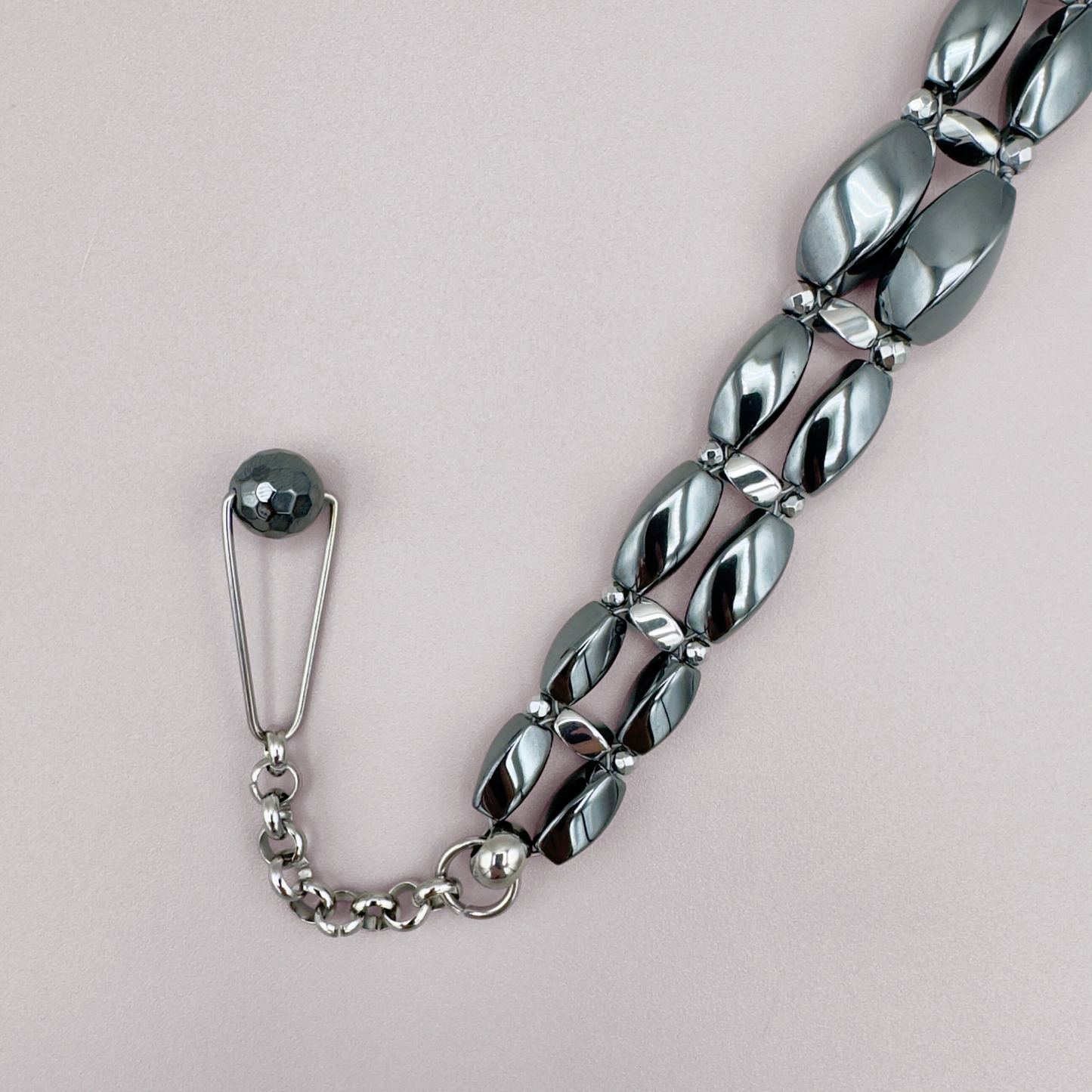 Hematite + Silver Bracelet