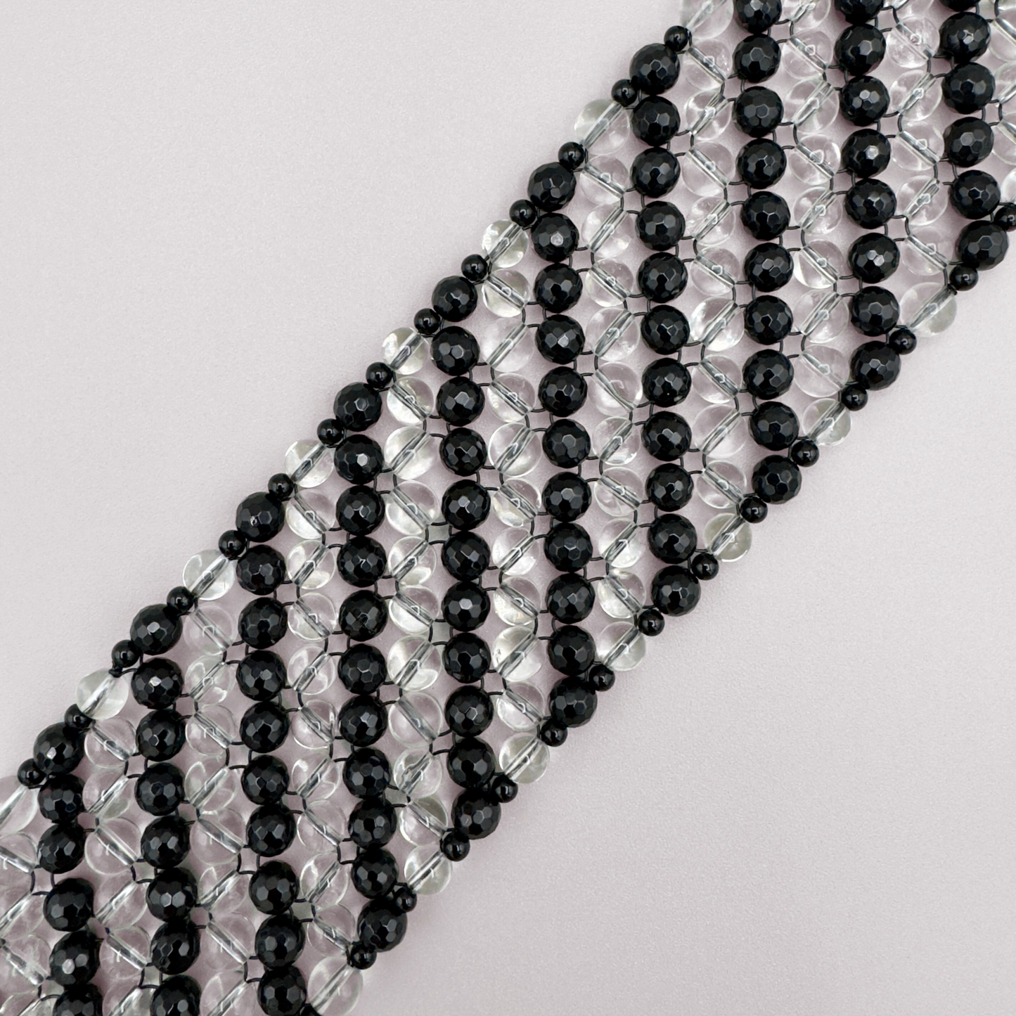 SAHARA S6 Choker in Black Onyx + Clear Quartz