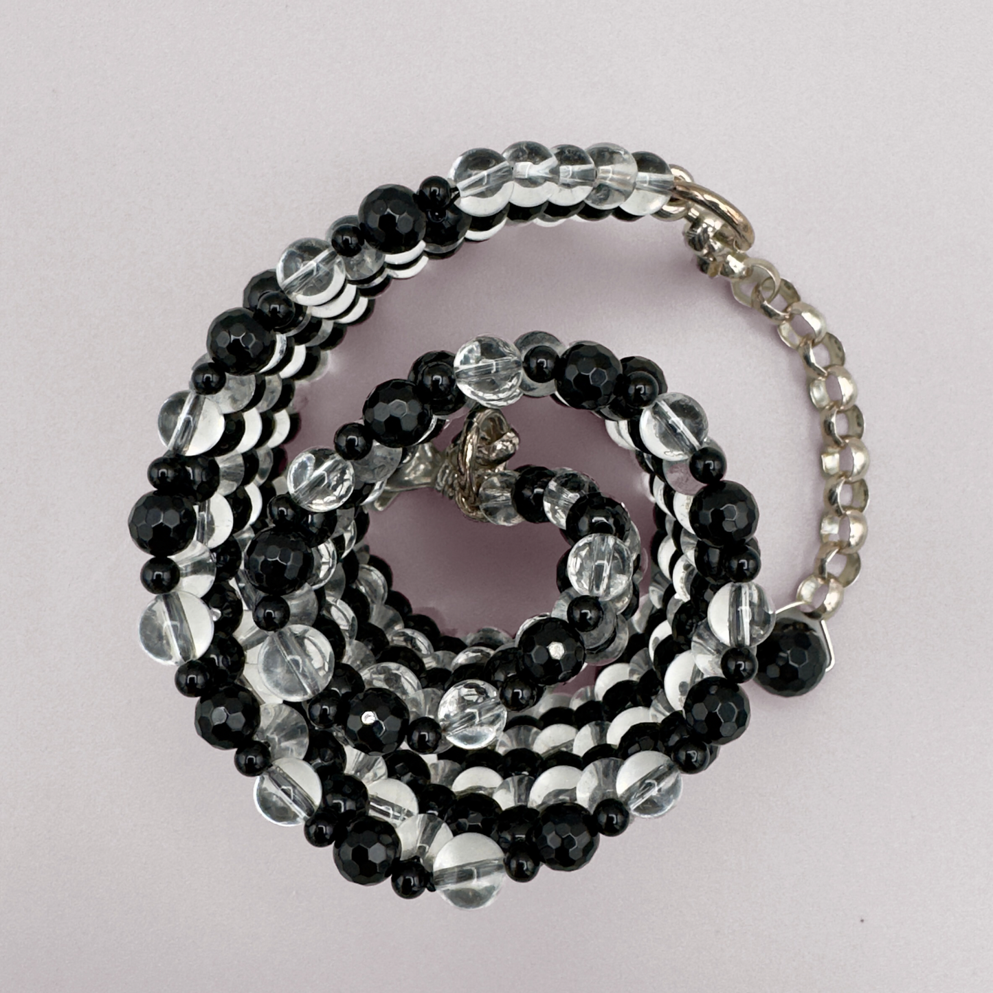 SAHARA S6 Choker in Black Onyx + Clear Quartz