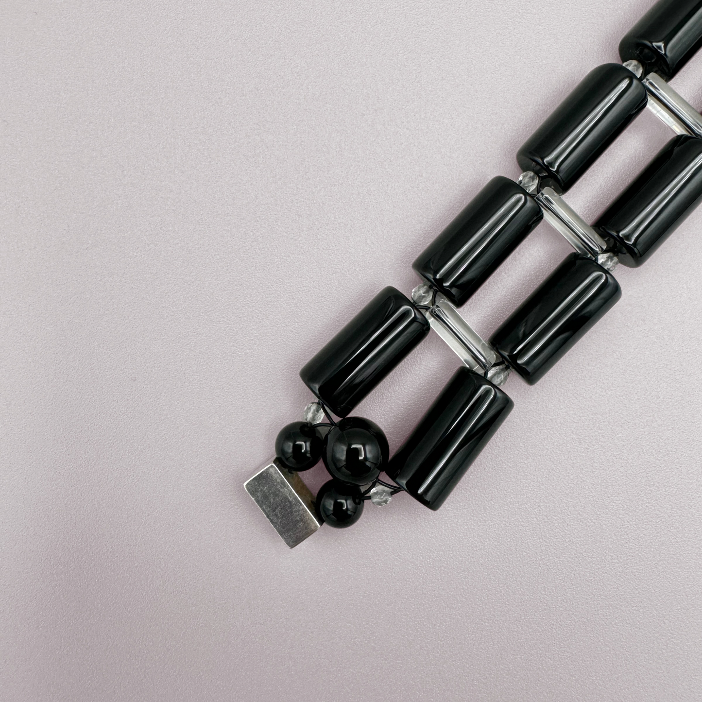 Black Onyx + Clear Quartz Bracelet