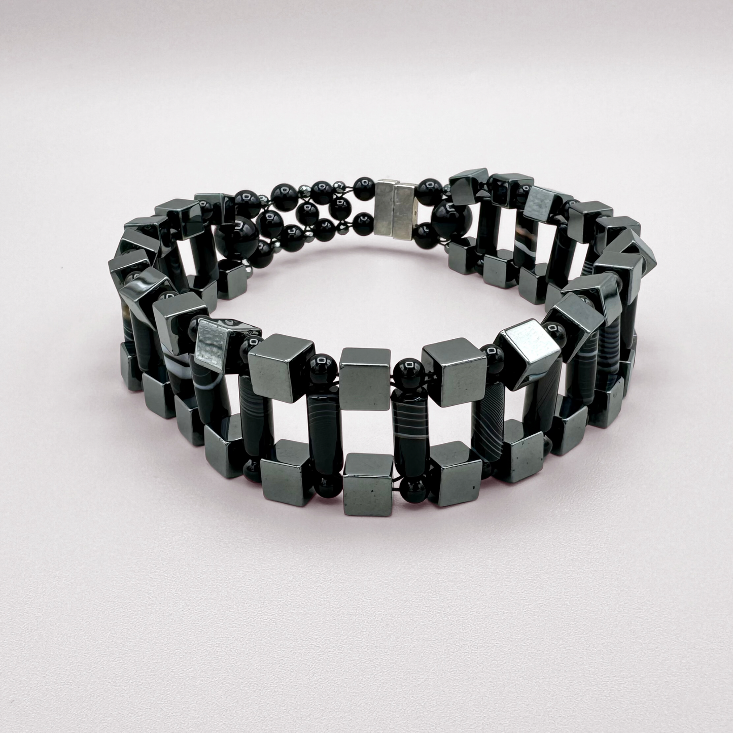 Hematite + Black Sardonyx Necklace