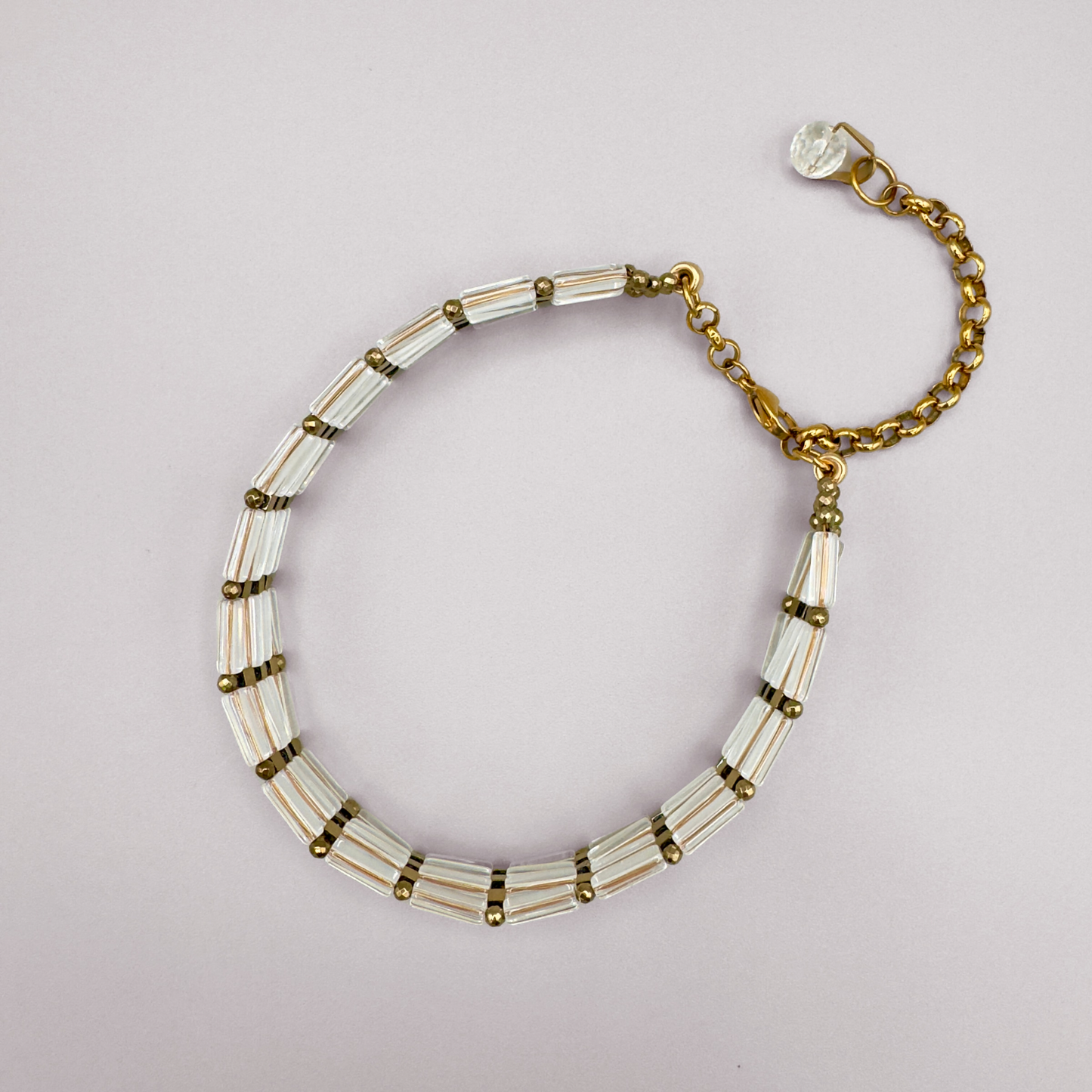 Clear Quartz + Gold Choker