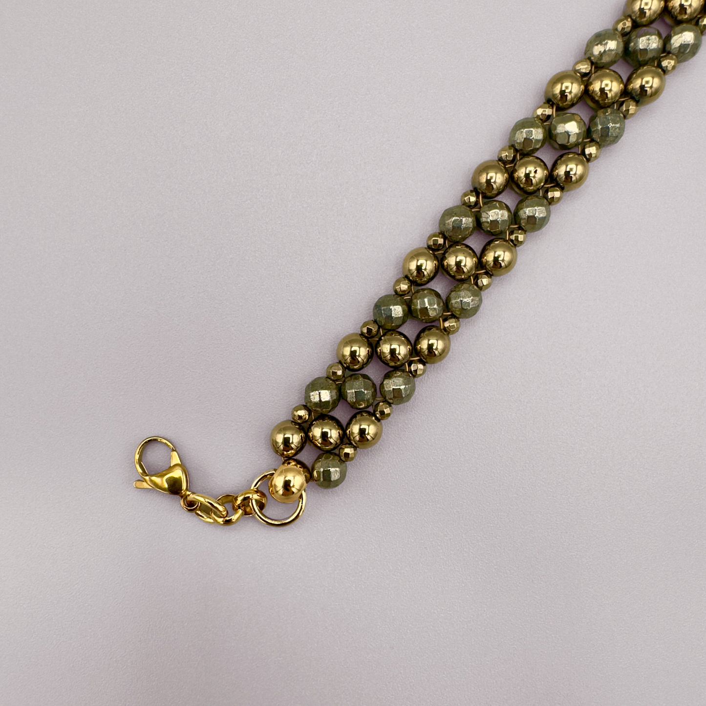 SAHARA S2 Choker in Pyrite + Gold