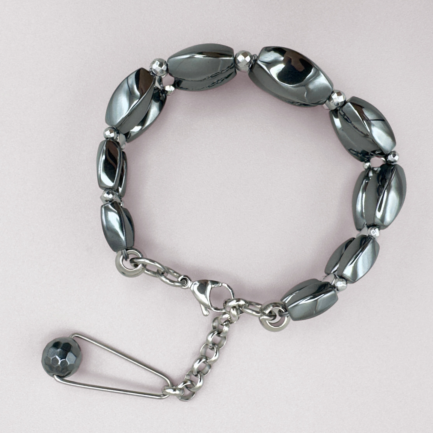 Hematite + Silver Bracelet