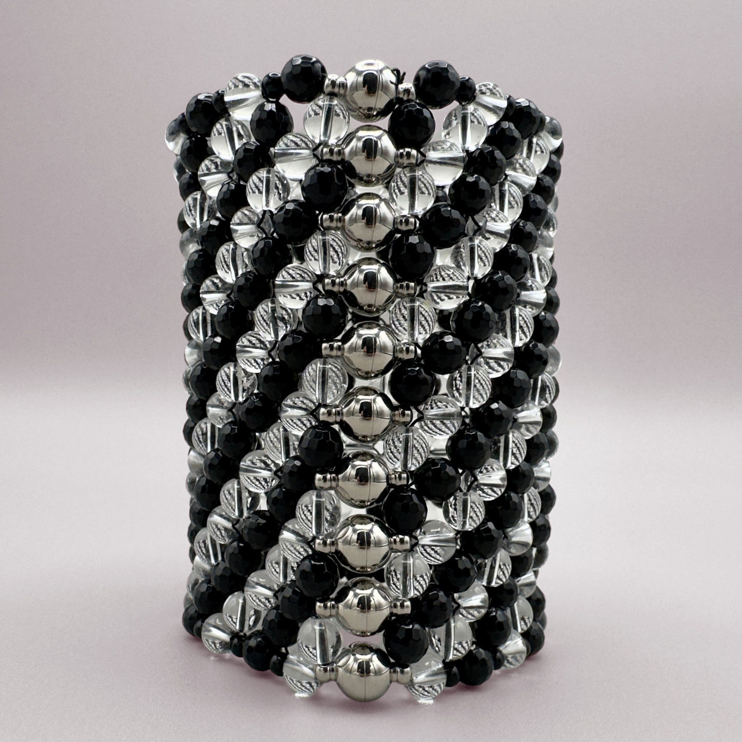 SAHARA S10 Bracelet in Black Onyx + Clear Quartz